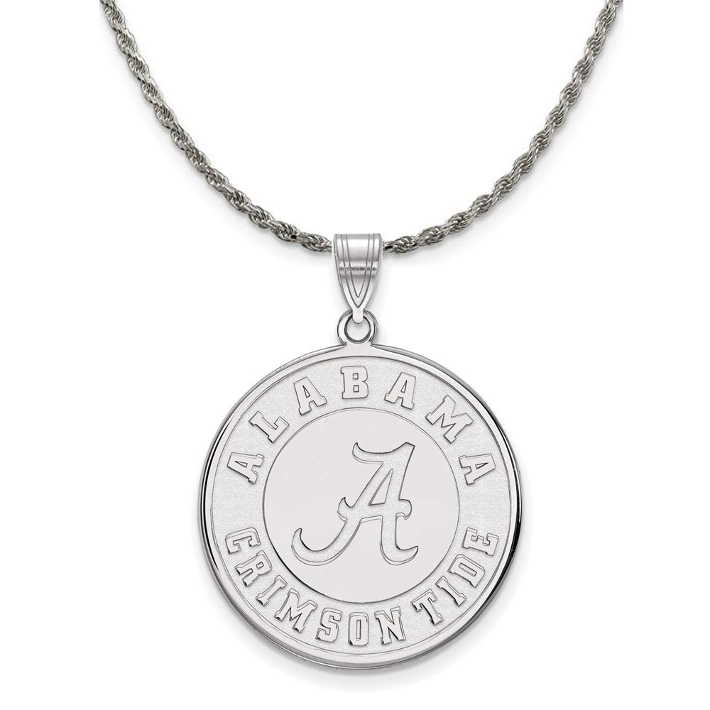 The Black Bow Solid Sterling Silver Chain - Compatible with U. of Alabama XL Disc Pendant - Perfect for Game Days & Gifts