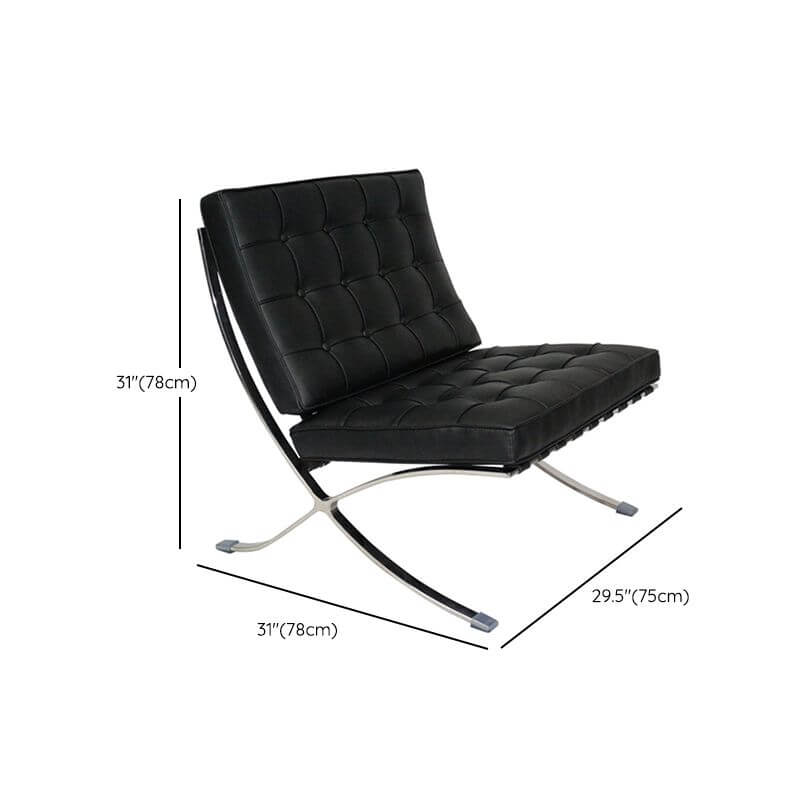 Stylish Midnight Black Lounge Chair - Modern Solid Color Fixed Back Design for Living Room, Bedroom, or Office Relaxation