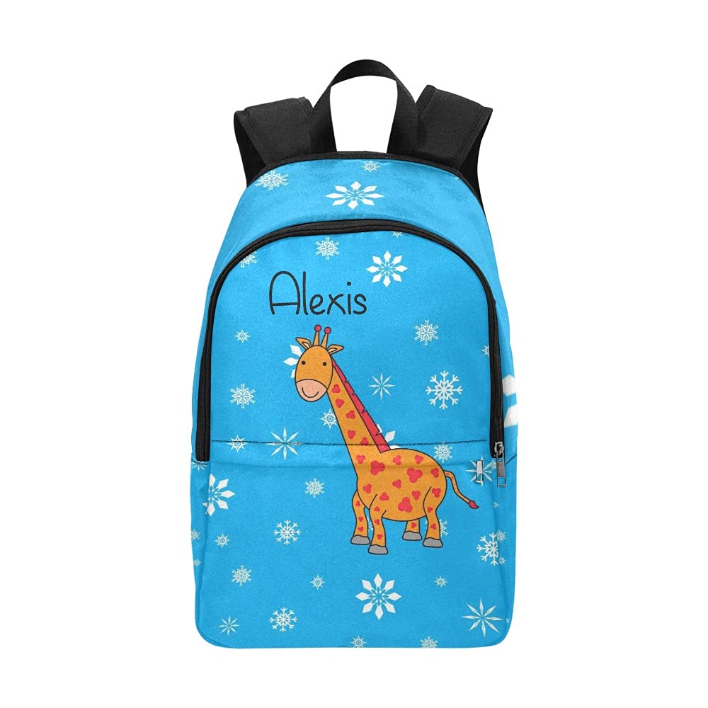 Personalized Zebra with Snowflake Print Unisex Casual Backpack - Lightweight Travel Daypack for Teens & Adults - Perfect for School, Work, Travel and Outdoor Adventures