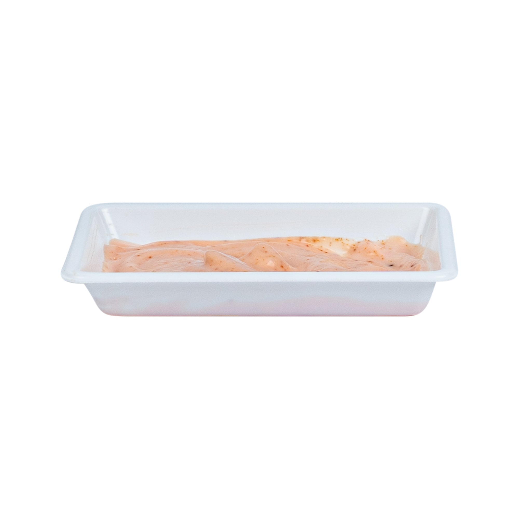 1 oz Rectangle White Plastic Sauce Dish - 100 Count Box (3