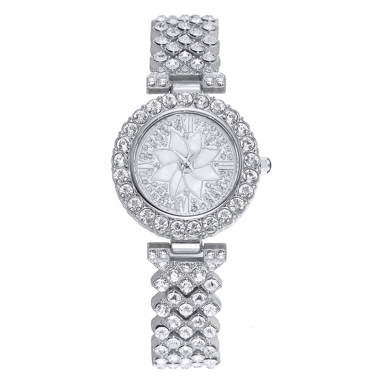 Elegant Women's Diamond Analog Quartz Watch - Stainless Steel Band, Water Resistant, Fashionable Ladies Wristwatch for Daily Wear, Office & Special Occasions