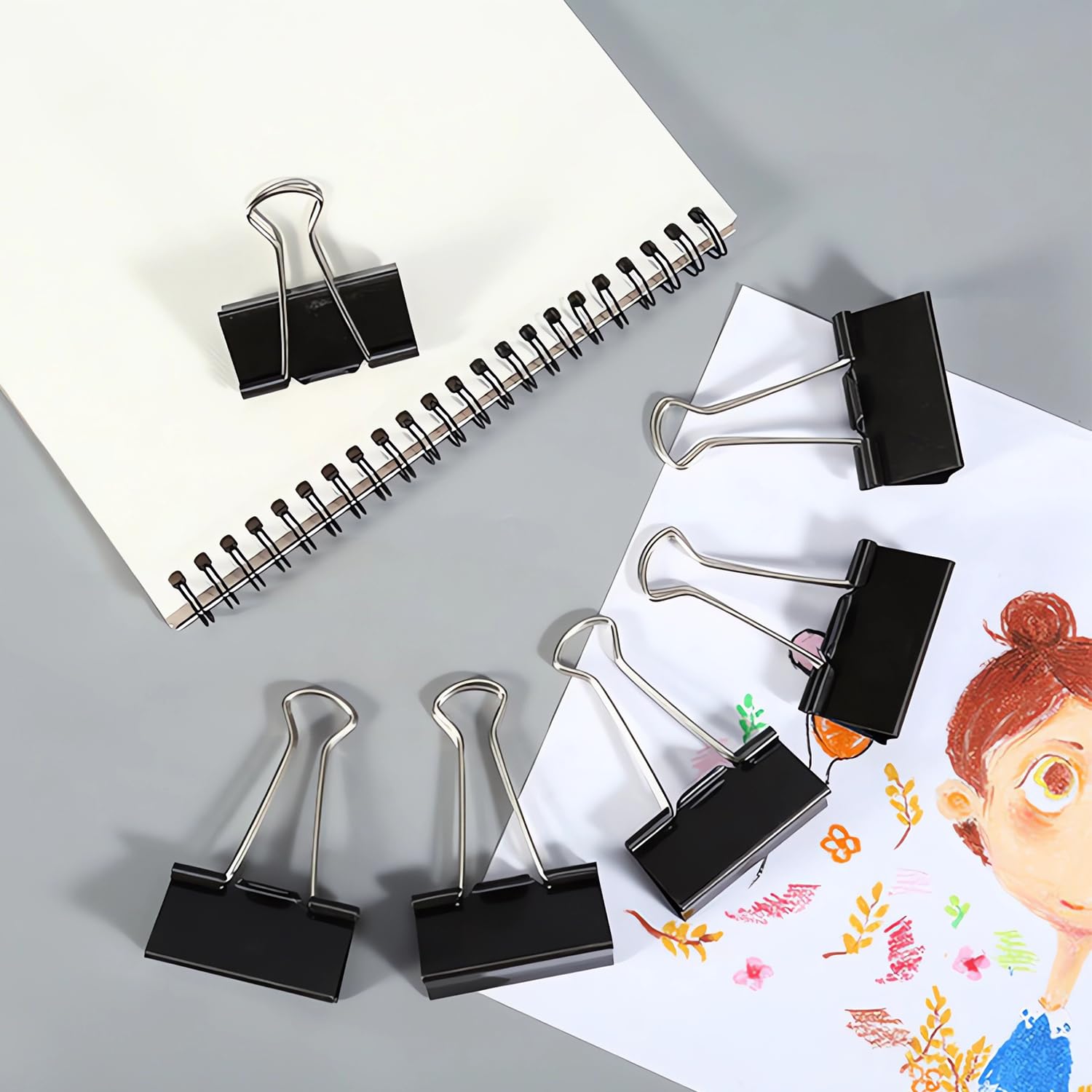 124-Pack Small Black Binder Clips 0.75 Inch - Mini Paper Clips for Office Documents, School Projects, Crafting & Organizing Papers