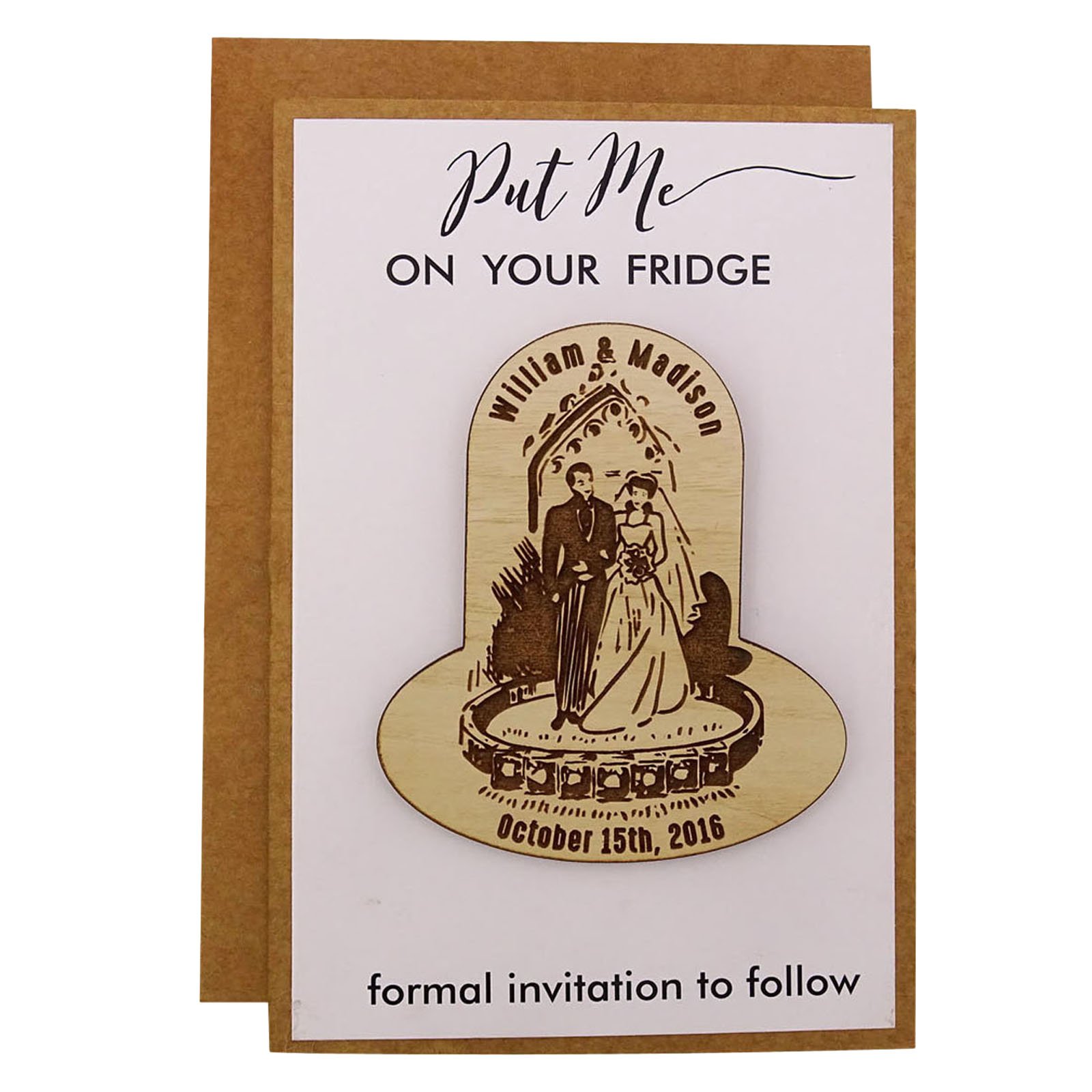Custom Engraved Rustic Wedding Save The Date Wooden Magnets - 40 Pack Personalized Gift for Bridal Party & Guests - Perfect for Wedding Invitations, Save the Date Cards, and Fridge Decor