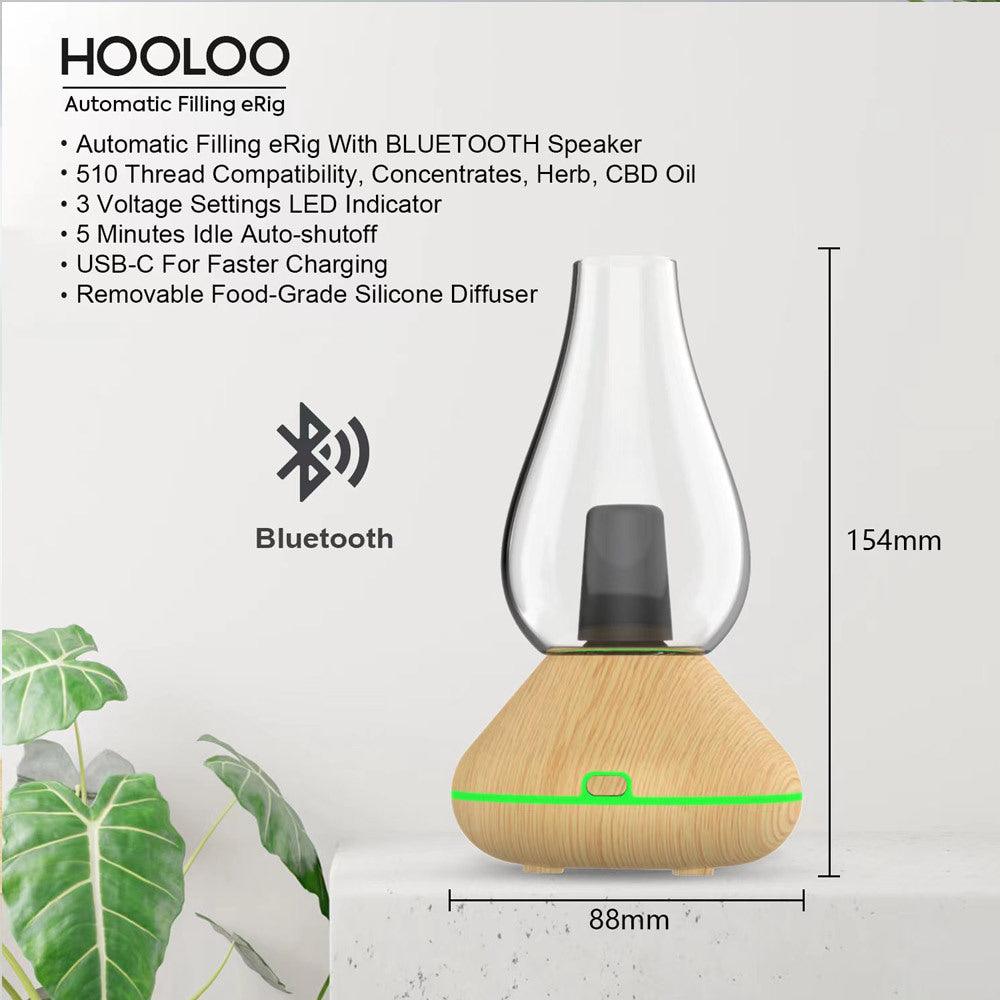HOOLOO Automatic Filling E Rig with Bluetooth Speaker - Wax & Dry Herb Vaporizer for 510 Cartridges | Portable Dab Rig for Home & Outdoor Use | Perfect for Parties, Camping & Relaxation