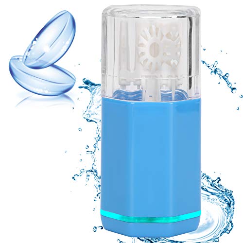 USB Portable Contact Lens Cleaner - Fast Automatic Cleaning Case for Daily Care (Blue) - Perfect for Travel & Home Use