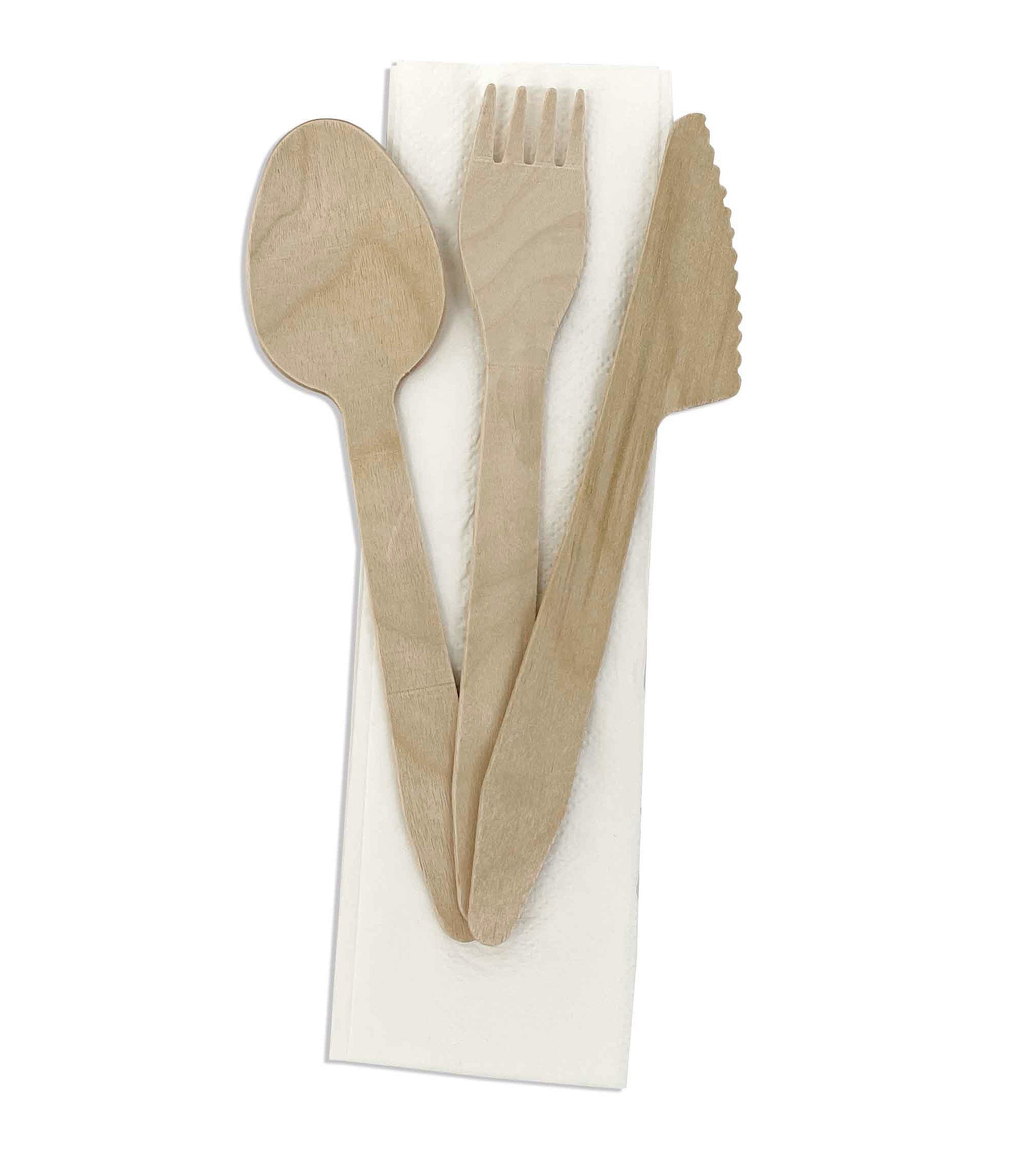 Premium 200-Piece TreeChoice Cutlery and Napkin Set - Durable Disposable Utensils for Parties, Picnics, Catering & Events - Fork, Knife, Spoon & Napkin Combo - Eco-Friendly Bulk Dining Supplies