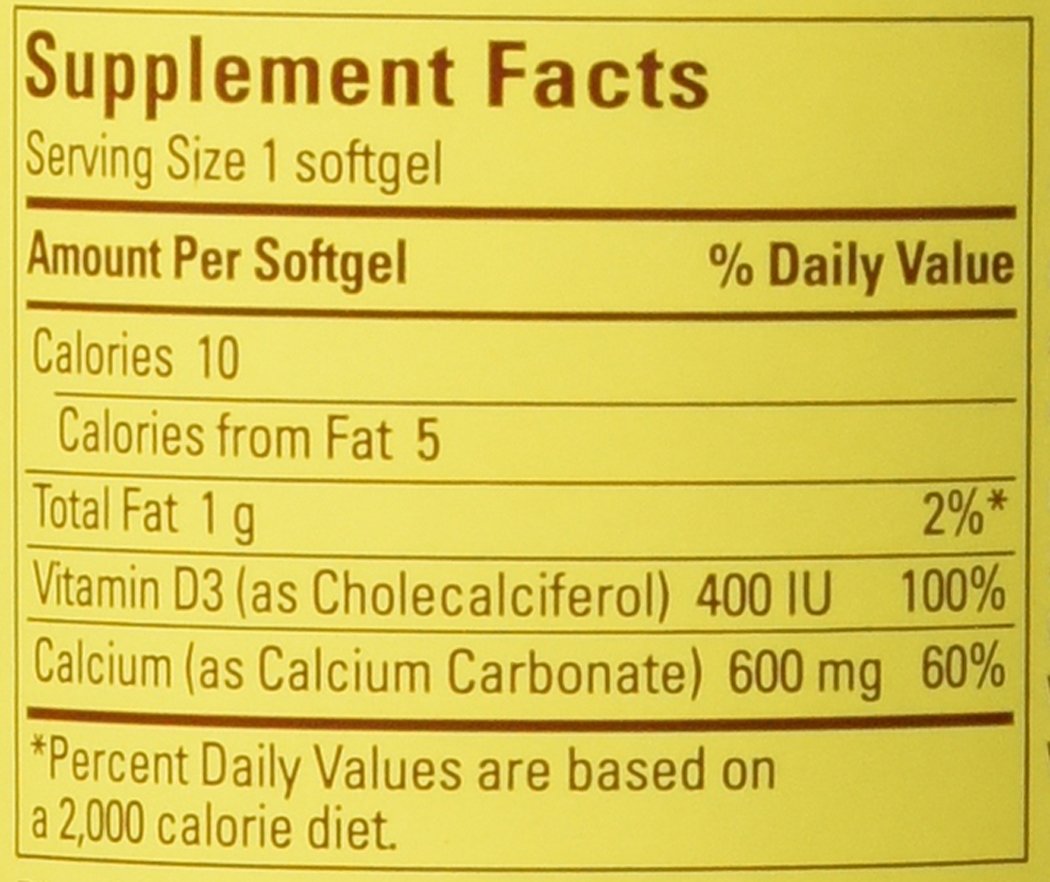 Nature Made Calcium 600mg with Vitamin D3 - 100 Liquid Softgels (6 Pack) - Supports Bone Health & Immune System - Perfect for Adults & Seniors Daily Supplement Routine