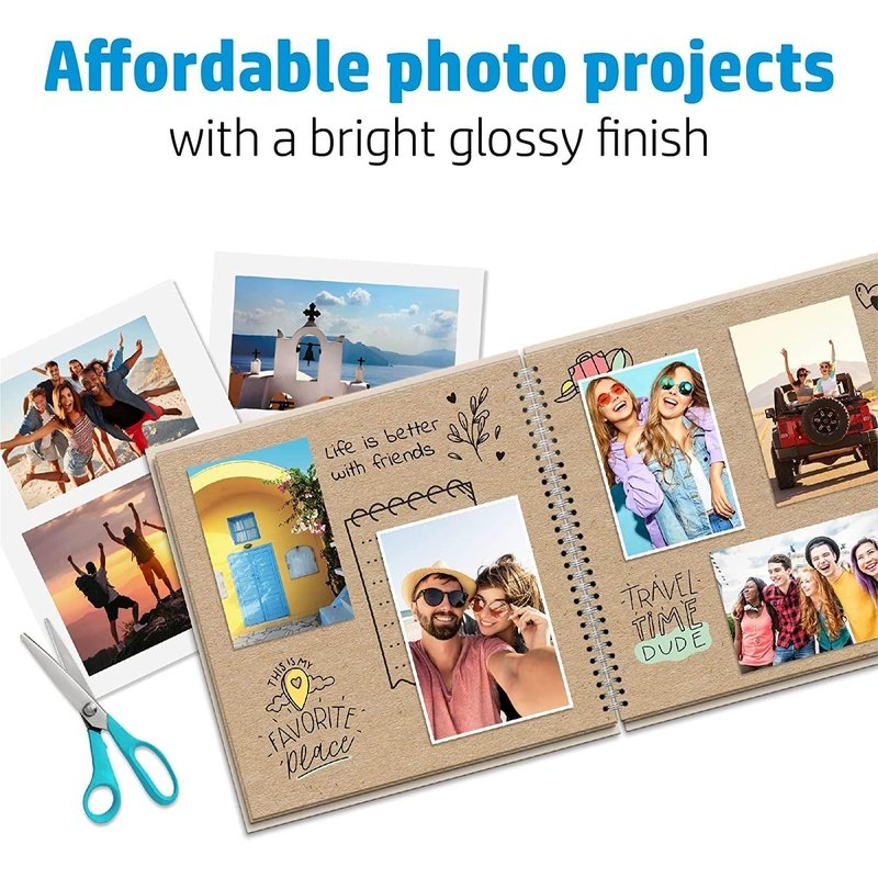 HP Everyday Photo Paper Glossy 100 Sheets (4x6 Inch) - Premium Quality for Photo Printing, Scrapbooking & Craft Projects - CR759A