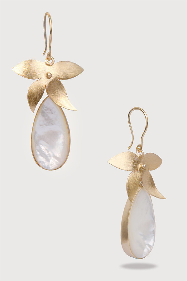 Elegant Botanical Tear Drop Earrings for Women - Floral Dangle Earrings for Wedding, Party & Everyday Wear