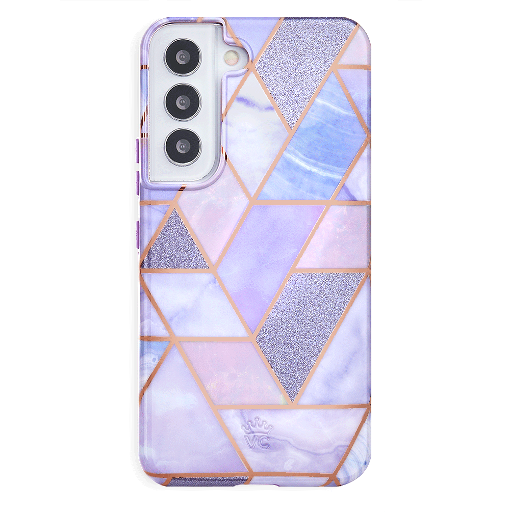 Geometric Marble Phone Case for Samsung Galaxy - Stylish Protective Cover with Unique Purple Design - Perfect for Everyday Use, Work, and Travel