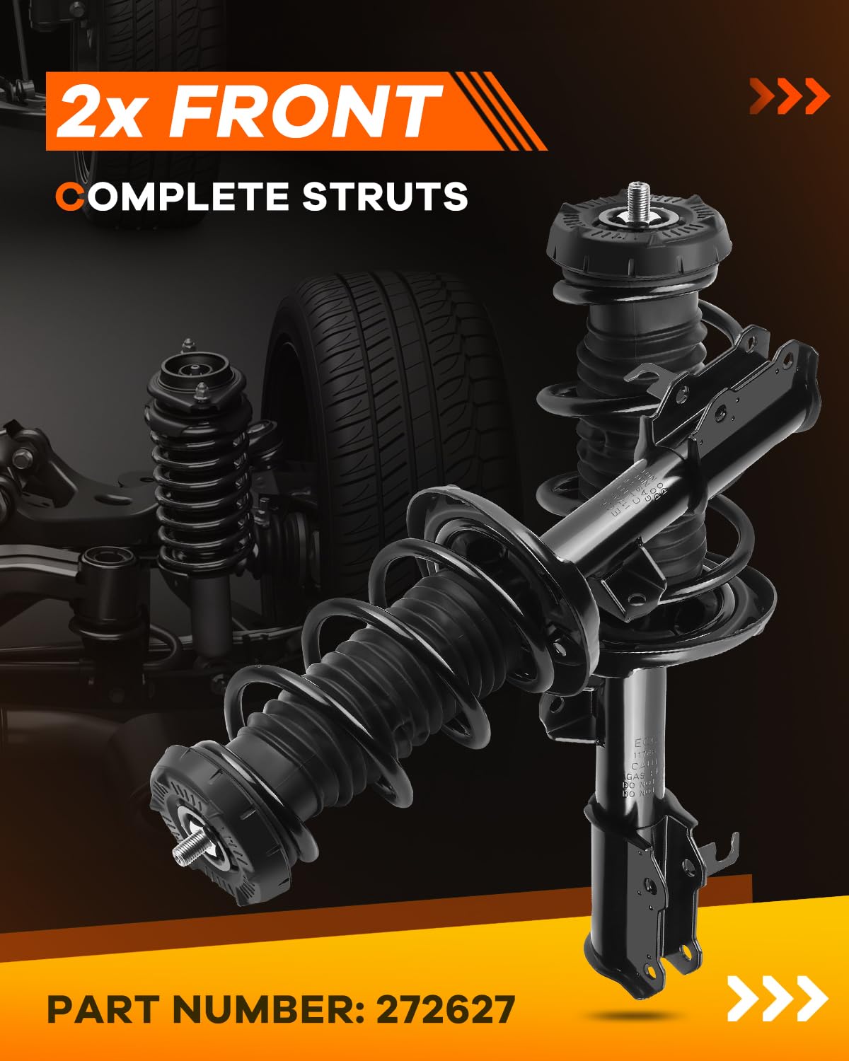 OCPTY Complete Strut Assembly with Shocks - Replacement for 2011-2012 Chevrolet Cruze (Front & Rear) 272627/372664 272626/372663 - Improves Ride Comfort & Handling for Daily Commuting & Road Trips