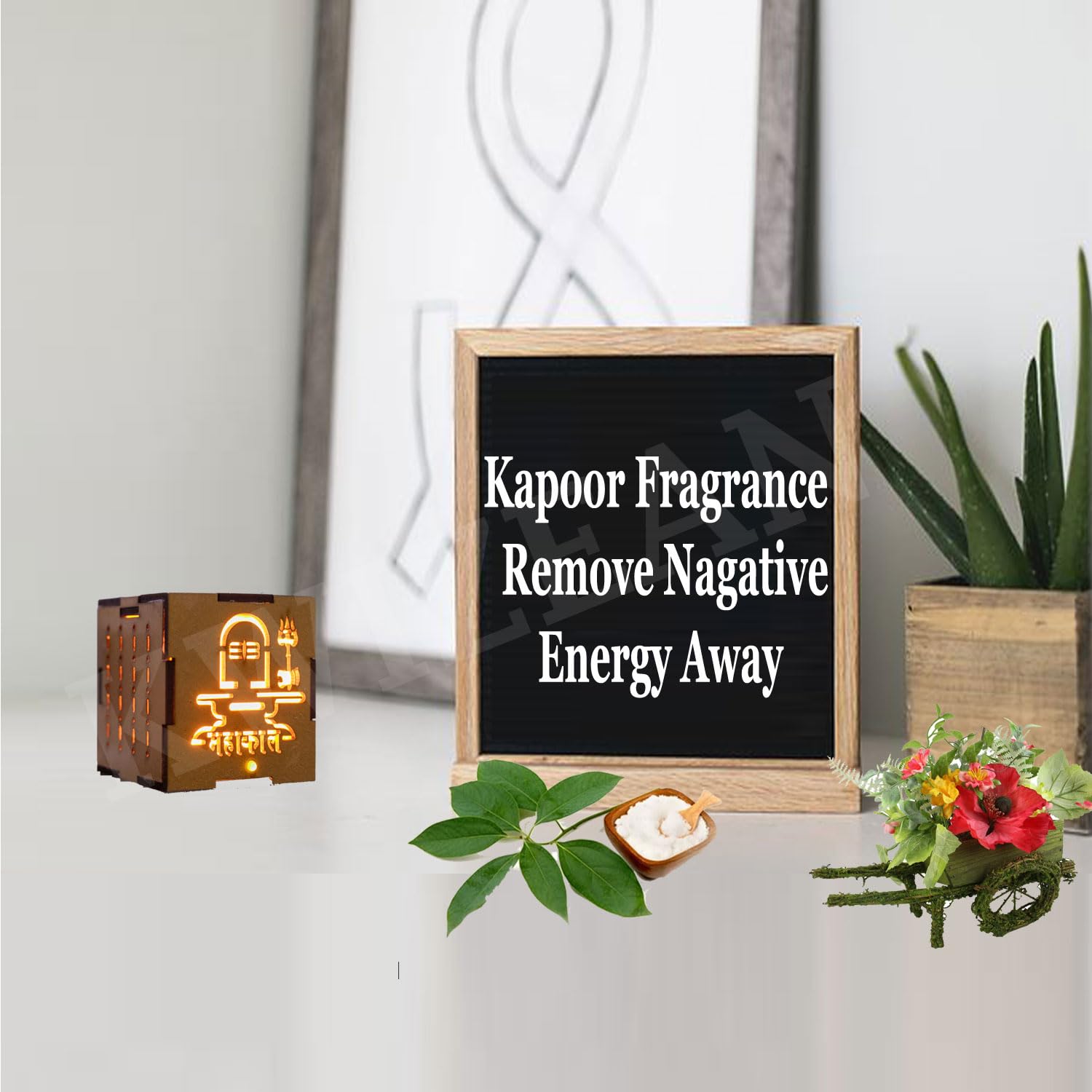 KWIZEAN Electric Camphor Burner Machine - Wooden Karpooram Kapoor Dani Diffuser with Stand for Home Fragrance & Aromatherapy (Pack of 1) - Perfect for Meditation, Yoga, Pooja Rooms and Relaxation Spaces