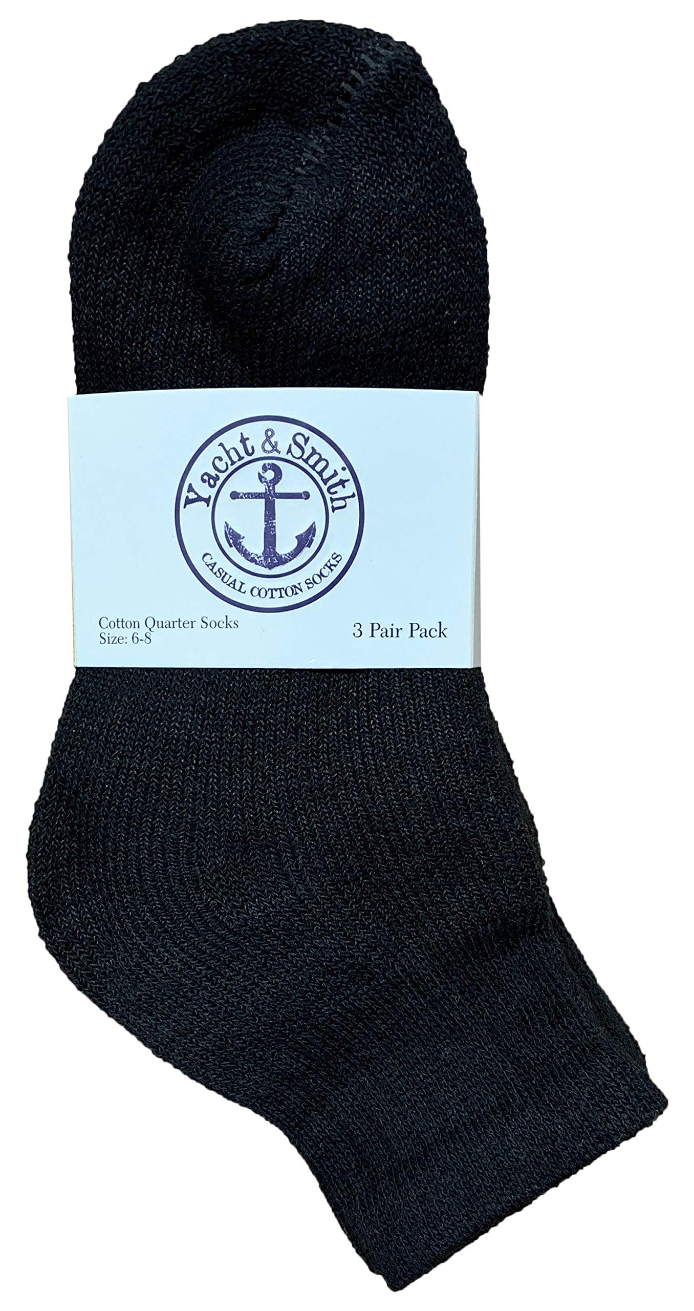 Yacht & Smith Wholesale Bulk Kids Mid Ankle Socks - 12 Pairs Cotton Sport Athletic Socks for Boys & Girls Size 4-6 - Perfect for School, Sports & Everyday Wear