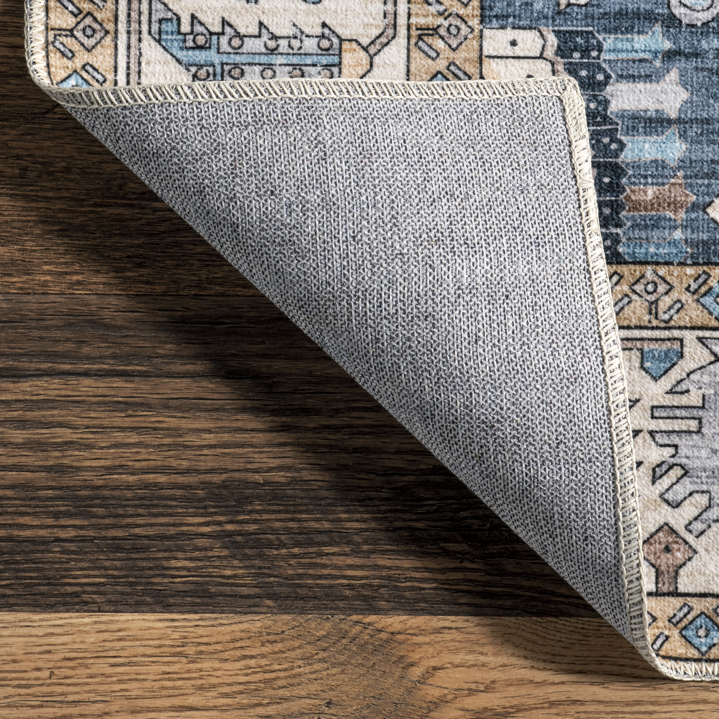 Daphna Medallion Washable Rug - Blue Indoor/Outdoor Area Rug - Perfect for Living Room, Bedroom, or Patio Decor