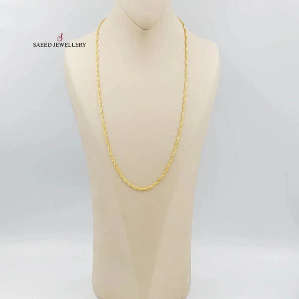 3mm Singapore Chain Necklace for Women - Dainty Gold or Silver Layering Chain - Perfect for Everyday Wear, Gift Giving & Special Occasions
