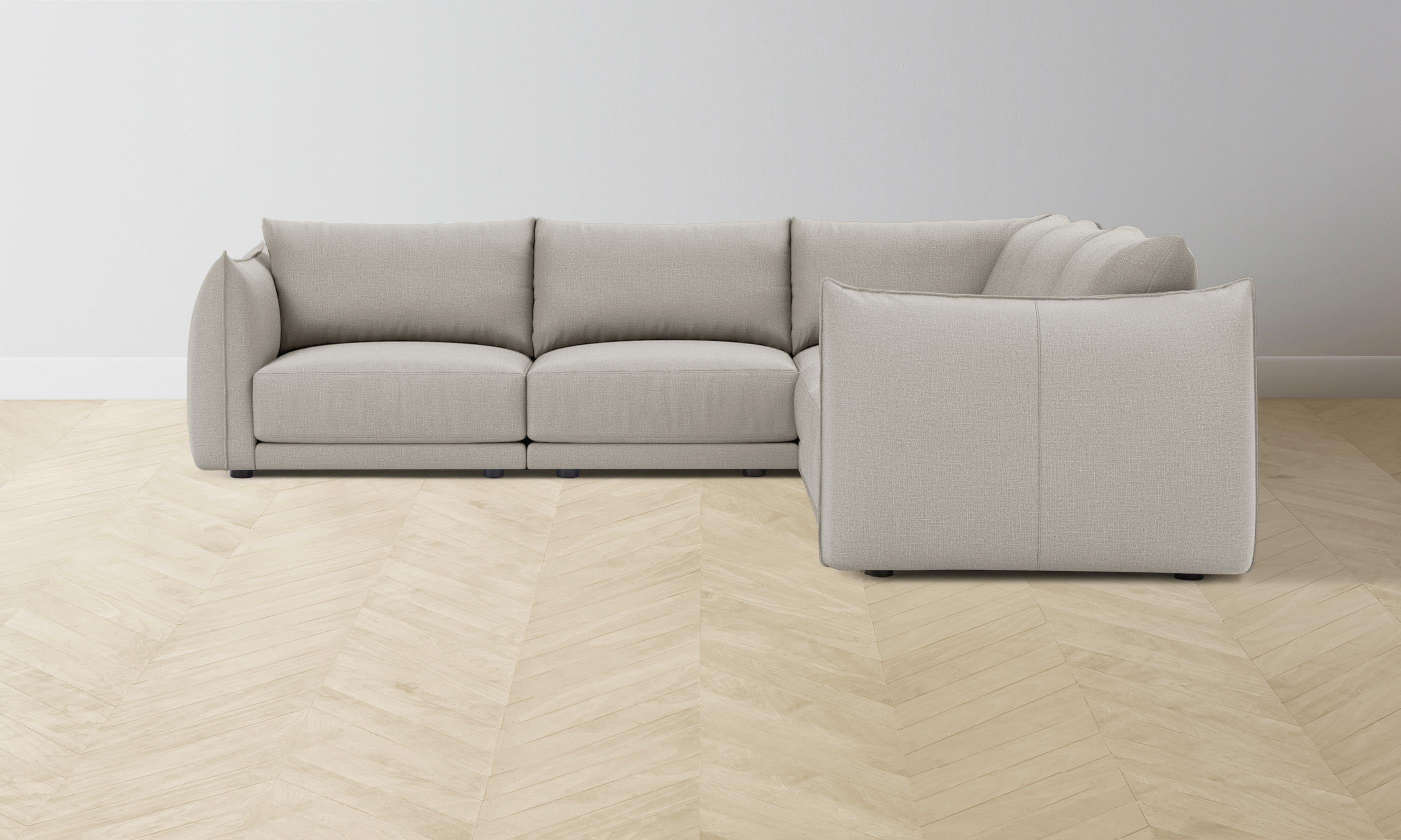 The Jones Modular Sectional Sofa - Performance Linen Weave in Beige | Modern Living Room Furniture for Comfortable Home & Office Seating
