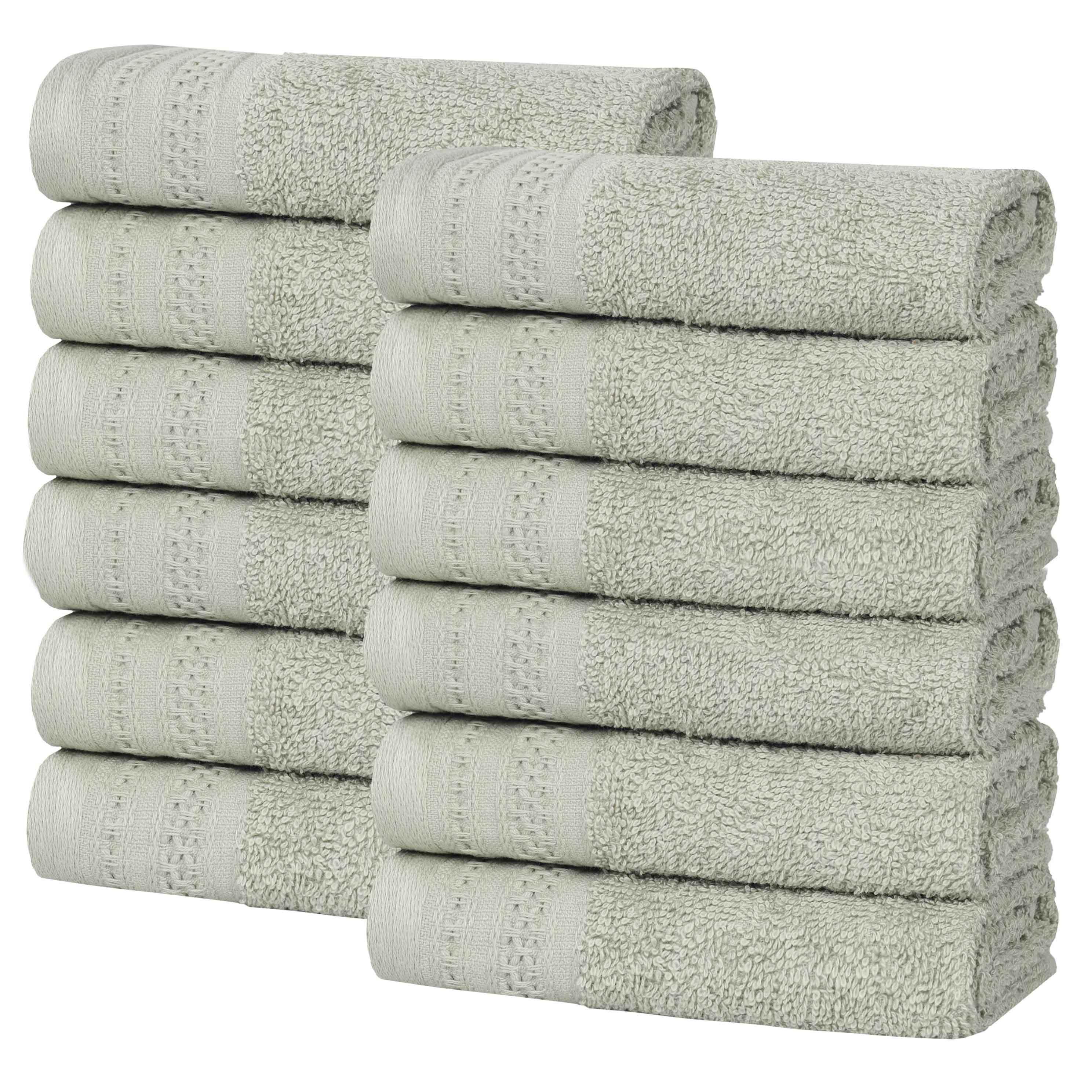 Premium Honeycomb Waffle Weave Cotton Face Towels - Ultra Soft & Absorbent Bath Towel Set of 12 for Spa, Gym, Travel & Luxury Home Use