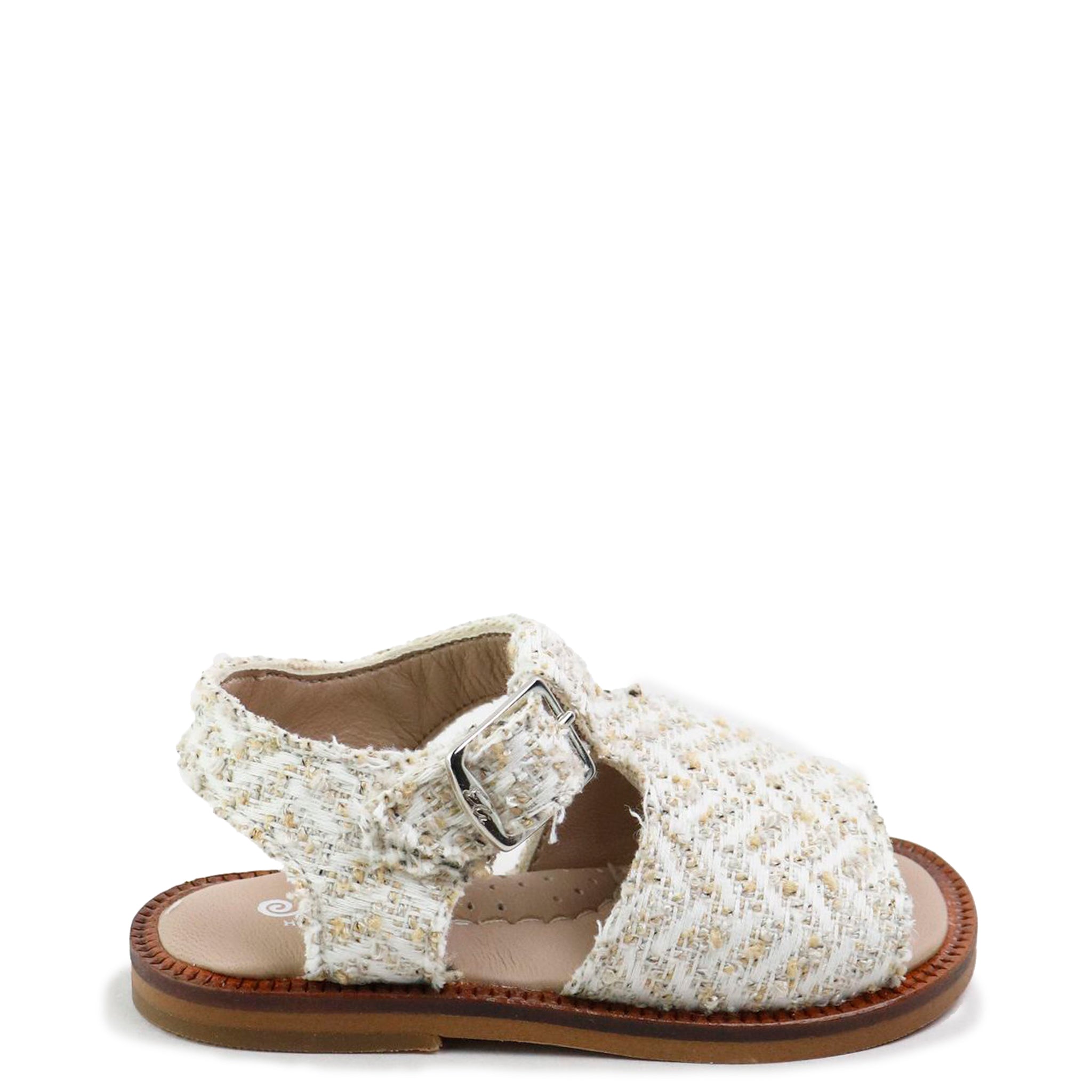 Beige Linen Herringbone Baby Sandals - Soft & Comfortable First Walkers for Infants | Perfect for Summer Outings, Beach Trips & Special Occasions