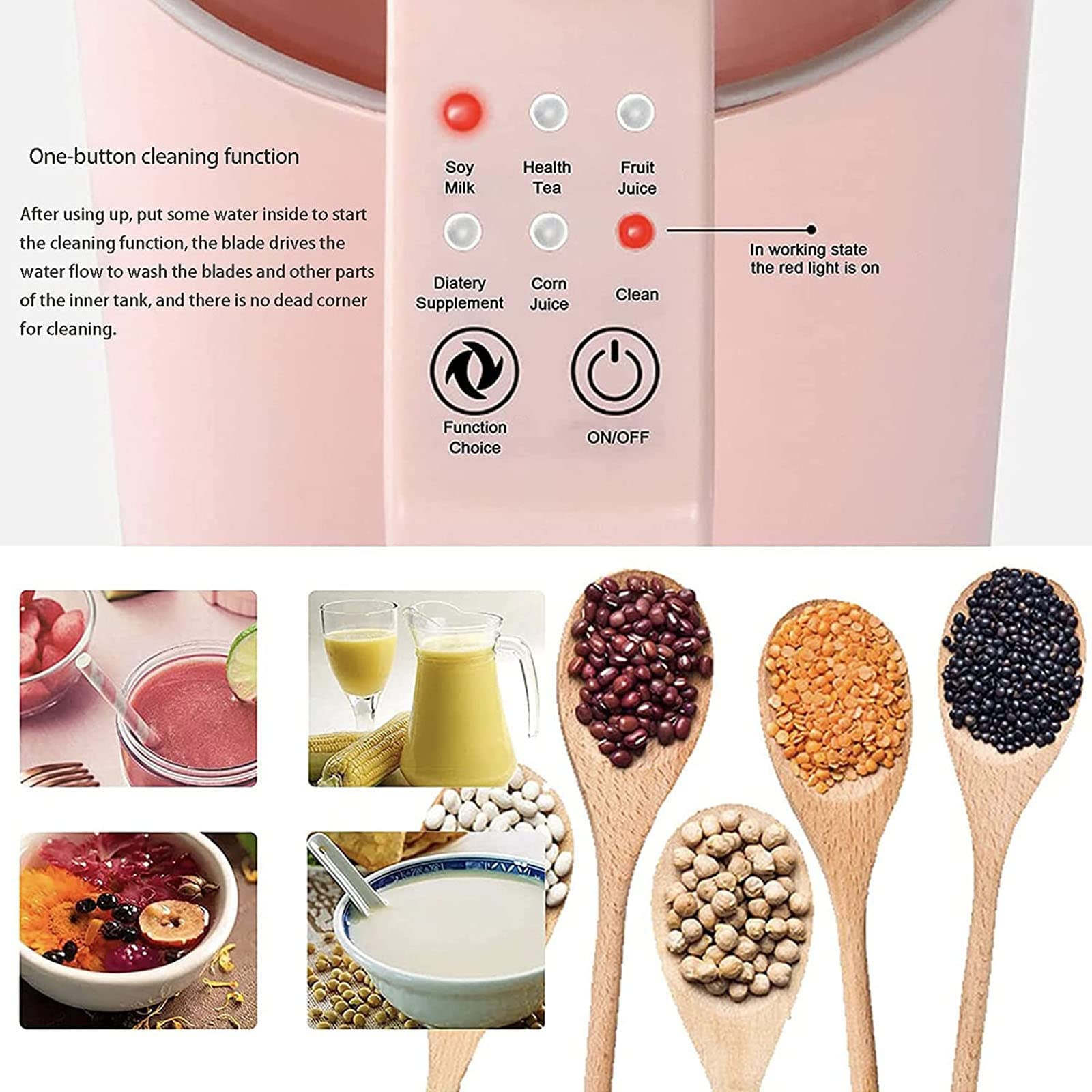 Mini Soybean Milk Maker - Multifunction Automatic Soy Milk Machine for Home, Quiet Heating Grain Rice Paste & Fruit Juice Cooking - Perfect for Breakfast, Healthy Snacks & Family Drinks