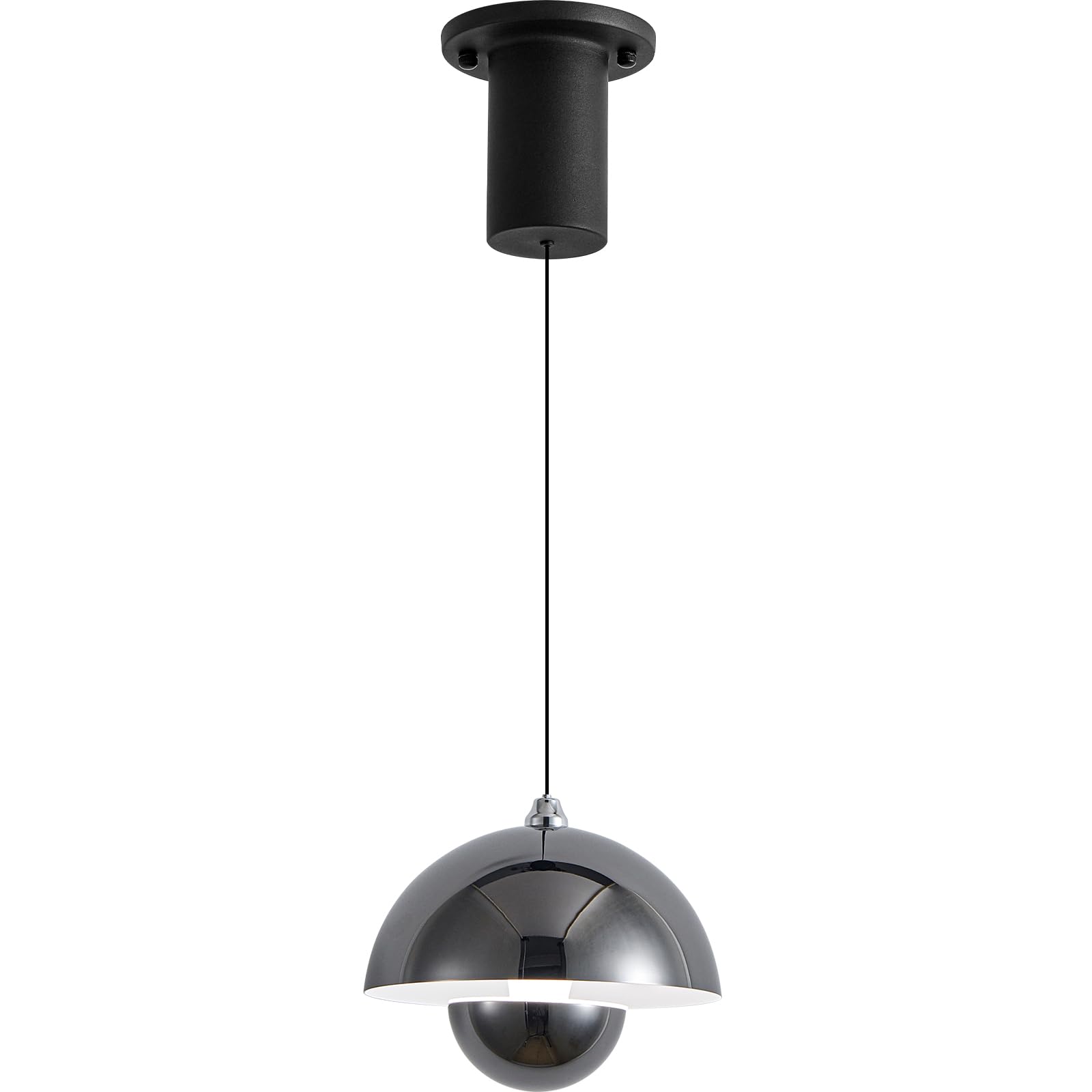 Modern Black Wireless LED Pendant Light for Kitchen Island - Rechargeable Battery Operated, 3-Color Touch Dimmable, No Wiring Needed, Height Adjustable - Perfect for Bedroom, Bedside & Dining Room Lighting