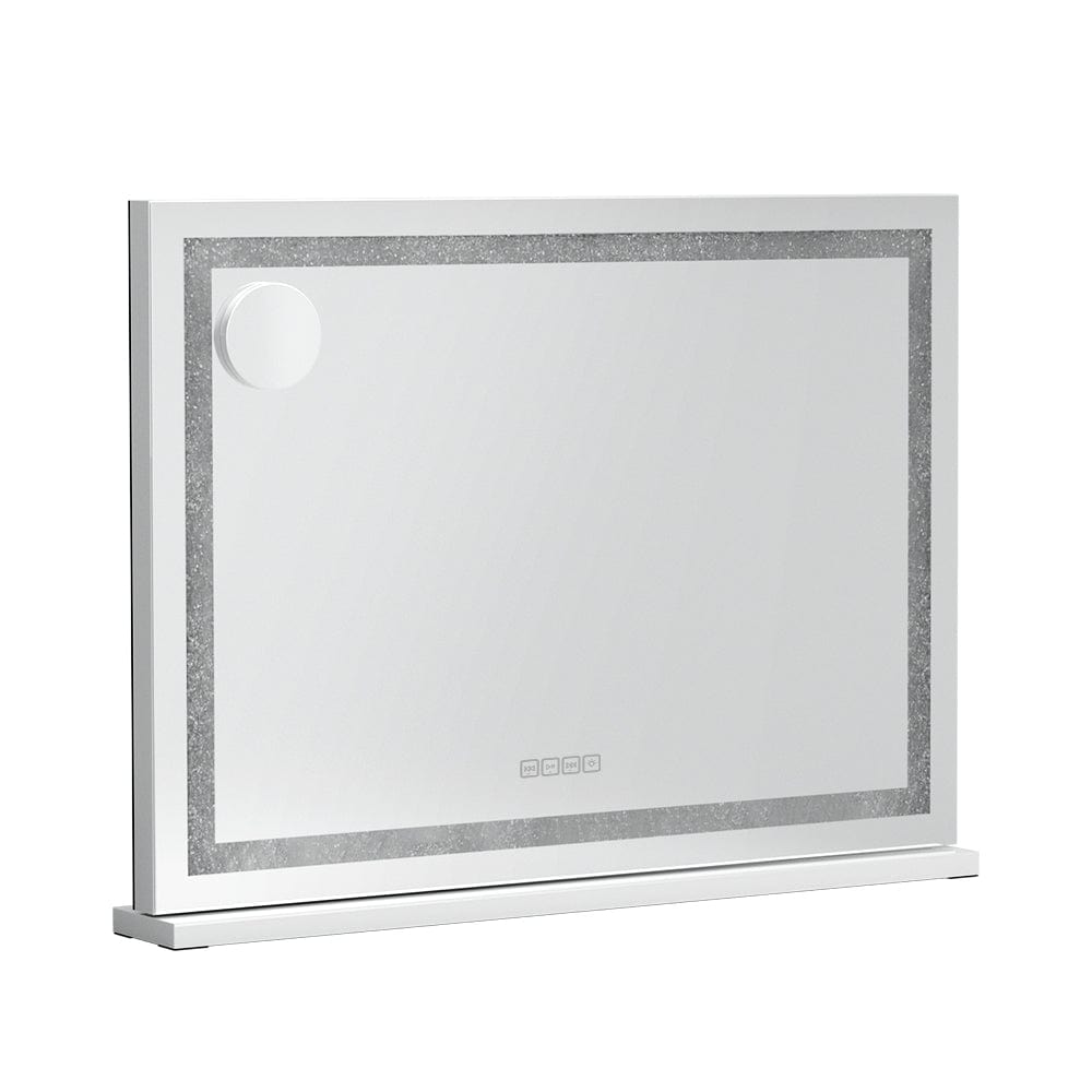 Embellir Bluetooth Makeup Mirror with LED Lights - 80X58cm Hollywood Vanity Mirror with Crystal Frame - Perfect for Dressing Rooms, Bathrooms & Professional Makeup Artists