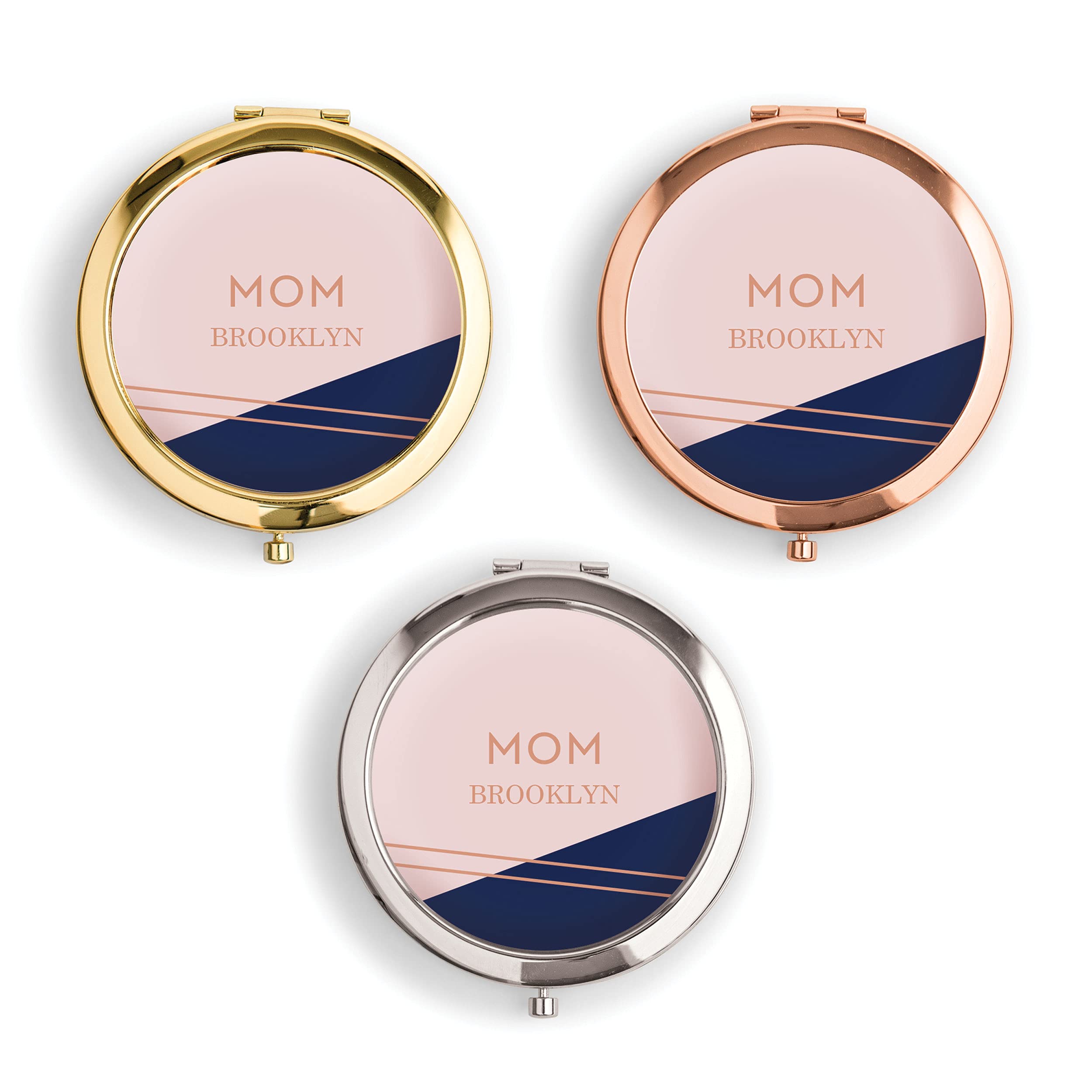 WEDDINGSTAR Personalized Engraved Compact Mirror - Rose Gold Vintage Luxury Wedding Gift for Bridesmaids, Bridal Shower, Anniversary & Special Occasions