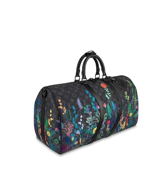 LV Keepall Bandouliere 50 Monogram Eclipse Foliage Travel Duffle Bag - Stylish Carry-On Luggage for Men & Women, Perfect for Weekend Getaways & Business Trips