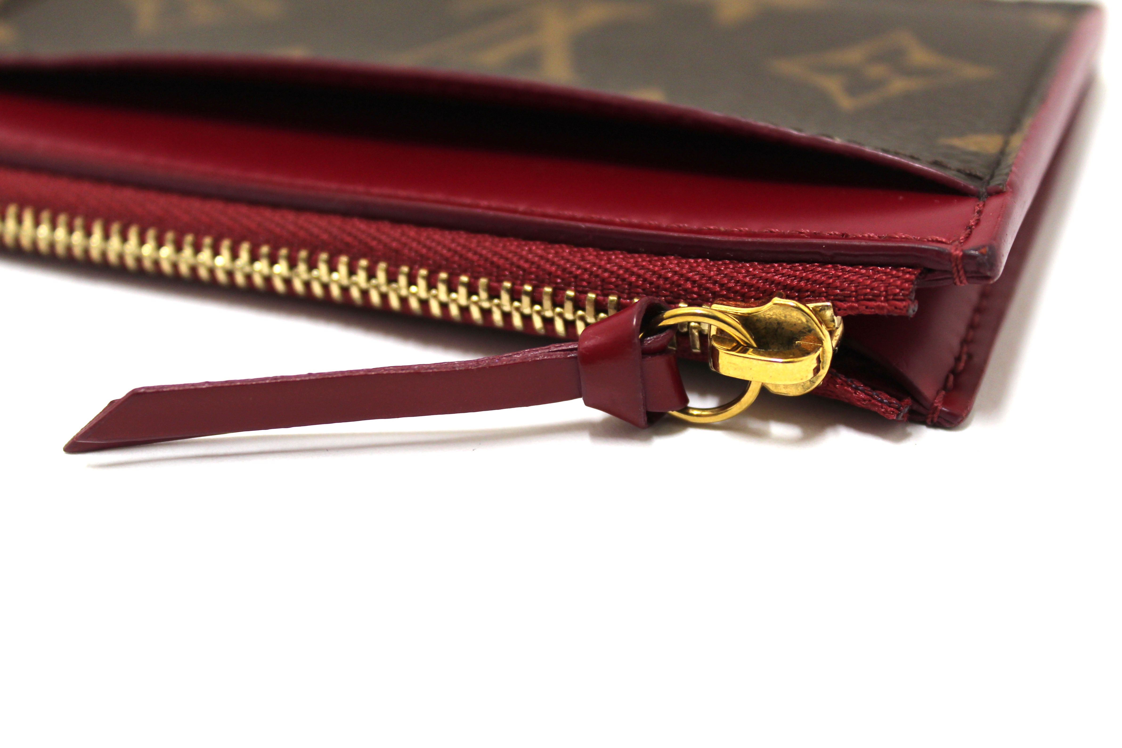 Authentic Louis Vuitton Monogram Fuchsia Zip Card Holder Wallet - Luxury Compact RFID Blocking Credit Card Case for Women & Men, Perfect for Travel, Business & Everyday Use