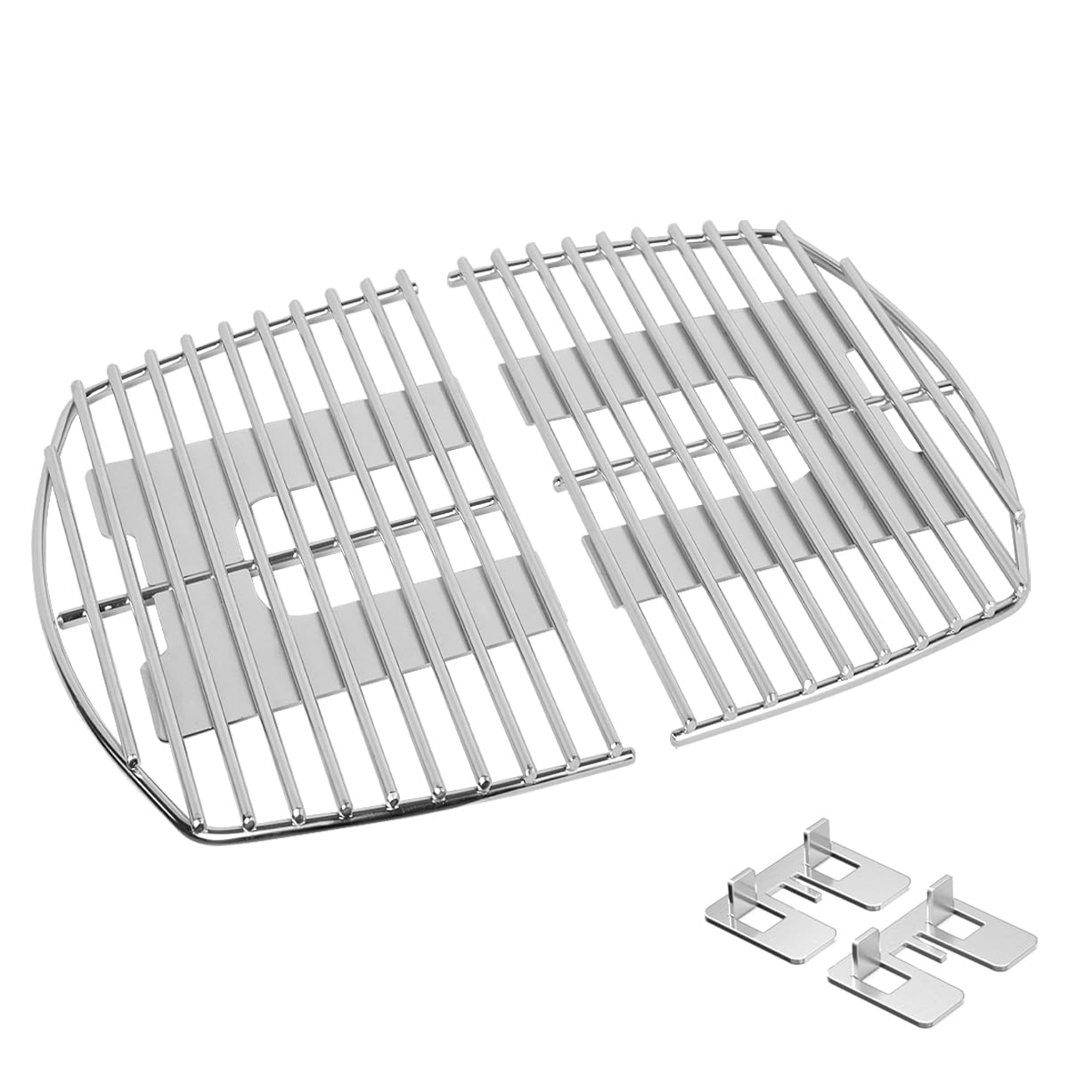Stanbroil Stainless Steel Grill Cooking Grates Replacement for Weber Q1000, Q1200, Q1400 Series Gas Grills - Compatible with Weber 7644 - Set of 2 - Perfect for Backyard BBQs, Camping & Outdoor Cooking
