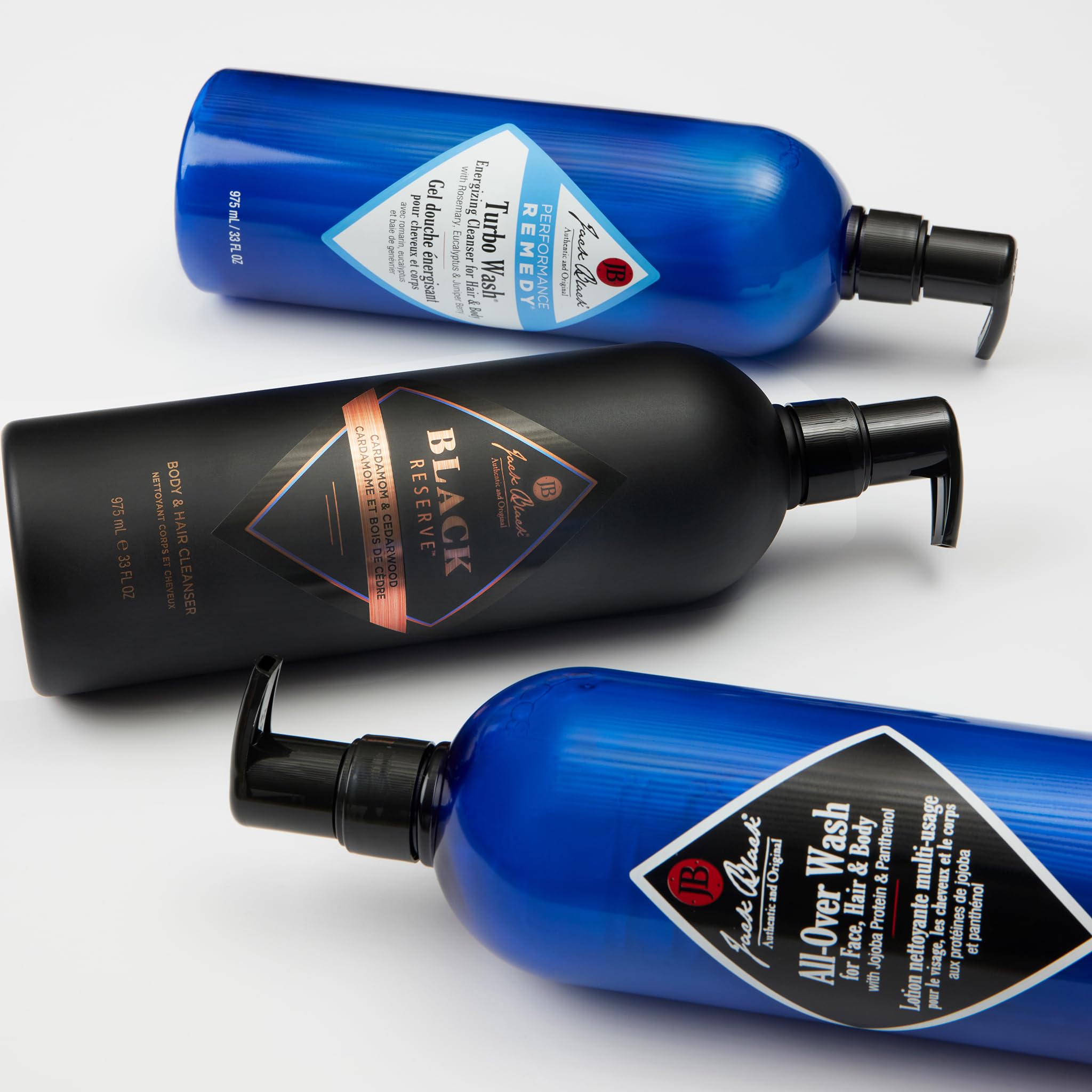Jack Black All-in-One Men's Wash for Face, Hair & Body - 3-in-1 Shampoo, Body Wash & Face Cleanser, Perfect for Gym, Travel & Daily Grooming Routine, Ideal Gift for Men