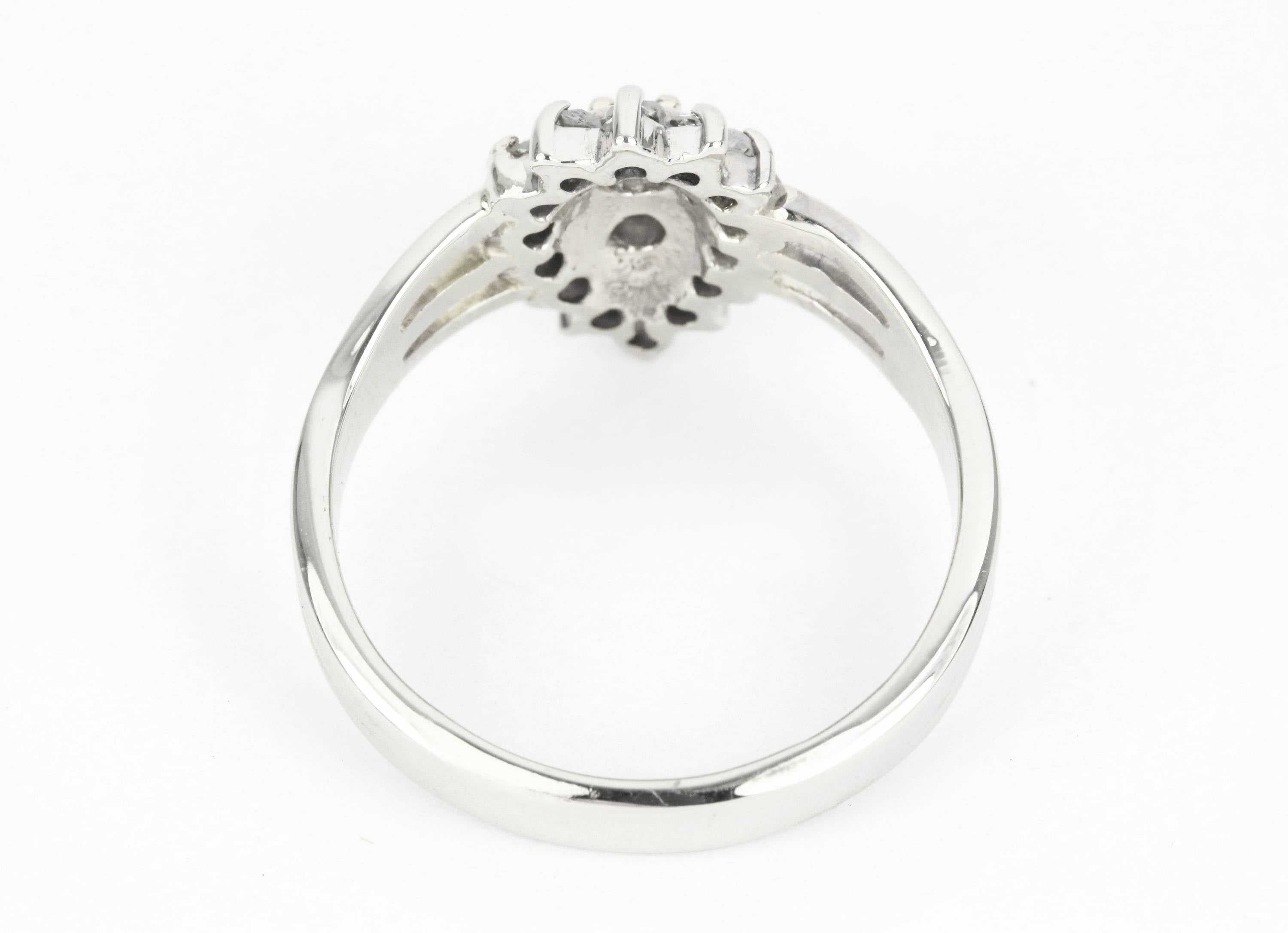 0.45 Carat Vintage Diamond Cluster Anniversary Ring in 14K Gold - Perfect for Weddings, Anniversaries & Special Occasions