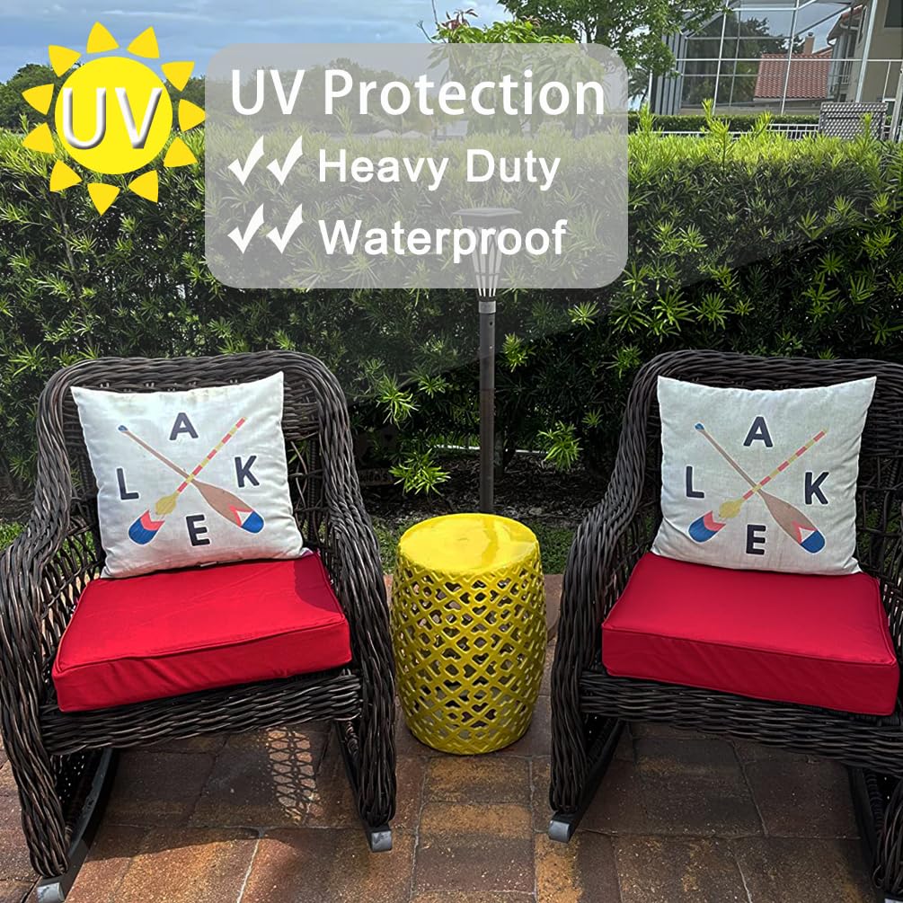 **Oslimea Waterproof Washable Outdoor Patio Cushion Covers 25x27x5 Inch (2-Pack) - Replacement Slipcovers for Sofa, Couch & Chair - Indoor & Outdoor Furniture Protector (Red) - Perfect for Backyard, Deck, Poolside & Patio**
