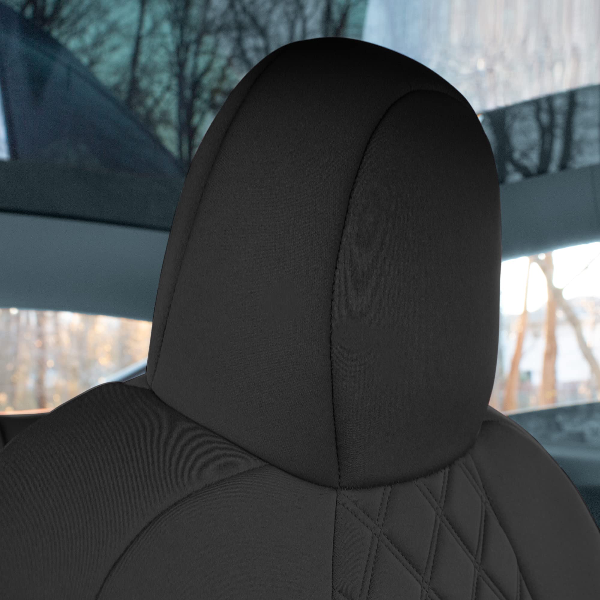 Custom Fit Tesla Model Y Seat Covers (2020-2024) - Waterproof Black Full Set | Premium Automotive Interior Accessories | Perfect for Road Trips, Daily Commutes & Family Protection
