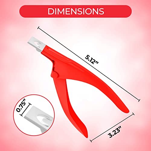 Professional Acrylic Nail Clippers - Stainless Steel Adjustable Fake Nail Clipper for Home Salon & Nail Art | Perfect Gift for Women | Ideal for Acrylic Nails, Manicures & Pedicures (Red)