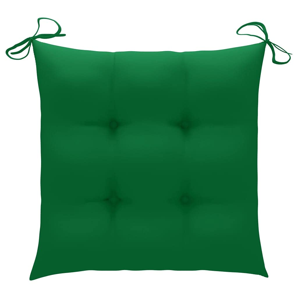 Esenlong 4-Pack Square Outdoor Chair Cushions - 19.7x19.7x2.8 Inch Waterproof Garden Seat Cushions for Patio Furniture, Bench & Recliner - Durable Green Fabric Cushions with Tether for Backyard, Deck & Poolside Relaxation