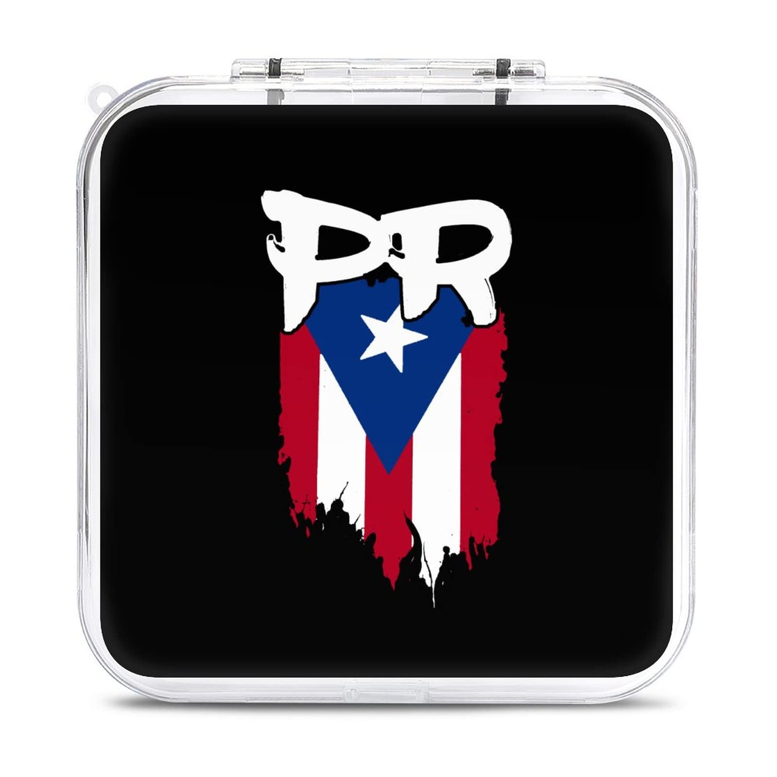 Puerto Rico Flag PR Boricua Hard Protective Game Card Storage Case for Nintendo Switch - 12 Slot Clear Shell Organizer Box | Perfect for Travel & Gaming Enthusiasts