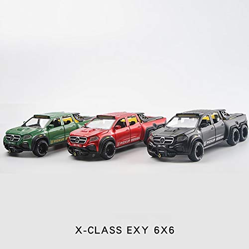 1/28 Scale Alloy Metal Pull Back Toy Pickup Truck with Sound & Light - Realistic Simulation Car Model for Boys - Perfect for Playtime, Collecting & Gifts (Black)