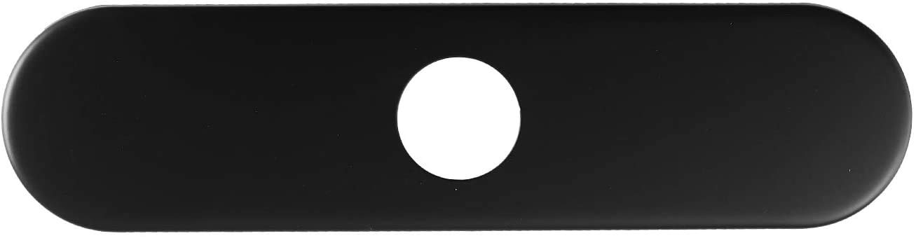 10 Inch Matte Black Stainless Steel Faucet Deck Plate Cover - Single Hole Escutcheon for Bathroom & Kitchen Sink - Hole Cover for Unused Mounting Holes - Perfect for Modern Home Renovation and Fixture Upgrades