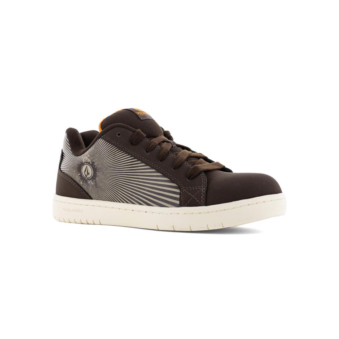 Brown Stone Op Art Composite Toe Work Shoes - Durable Safety Footwear for Construction & Industrial Work