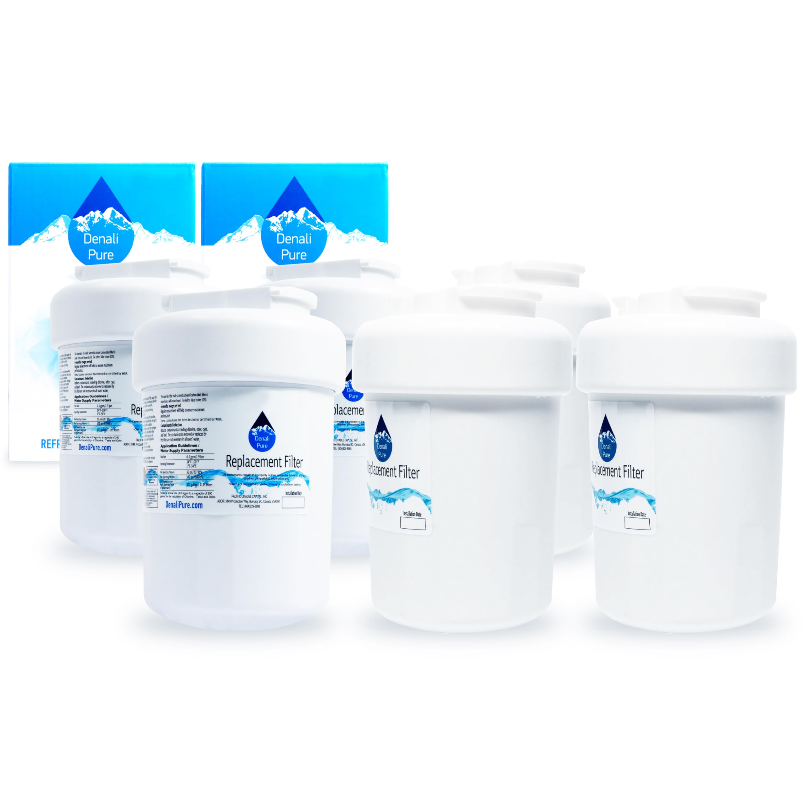 6-Pack GE GSHF6LGBCHBB Refrigerator Water Filter Replacement - Compatible with GE MWF & MWFP Fridge Water Filters | Improves Taste & Reduces Contaminants | Perfect for Clean Drinking Water & Ice Cubes