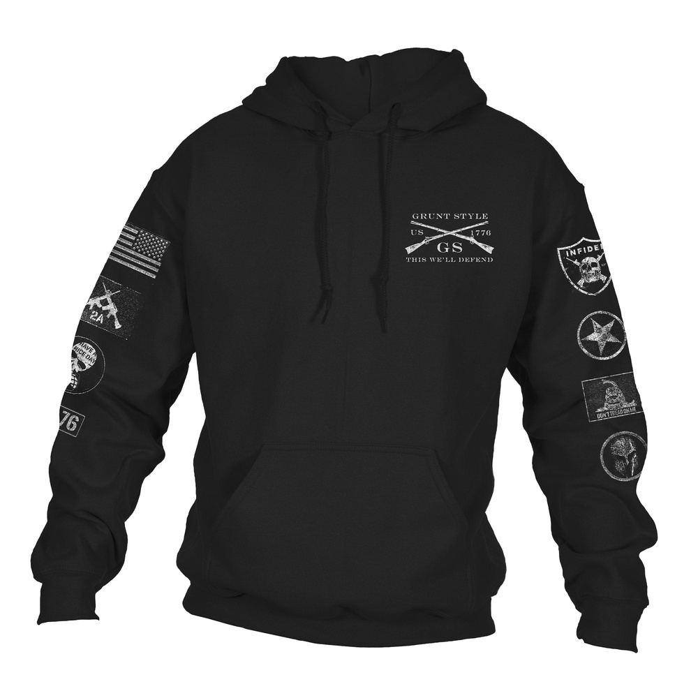 Patch Hoodie Black - Trendy Embroidered Pullover for Men & Women - Perfect for Streetwear, Casual Outfits & Layering in Fall & Winter