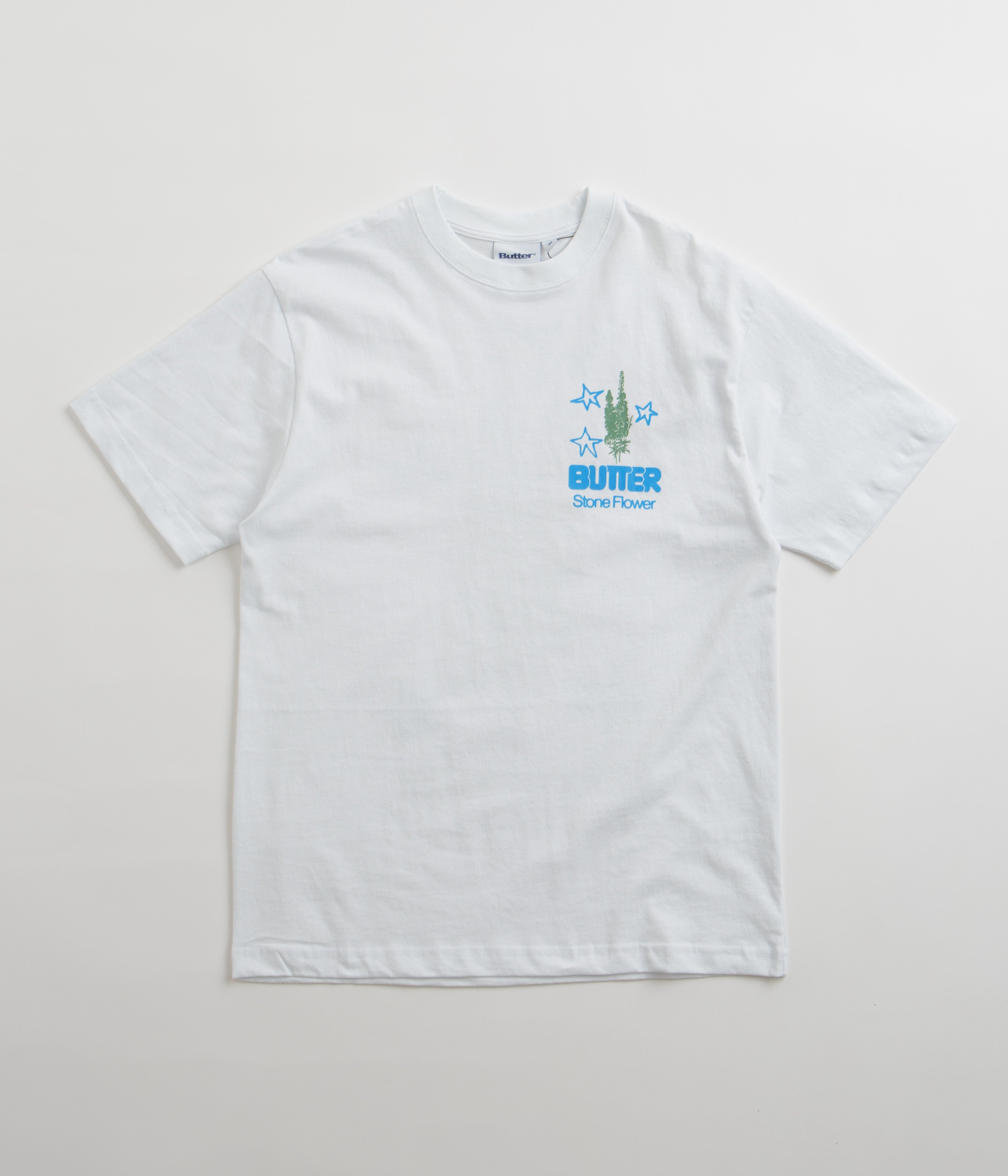 Butter Goods Stone Flower Graphic T-Shirt for Men & Women - White Cotton Tee - Casual Streetwear & Everyday Outfit Essential