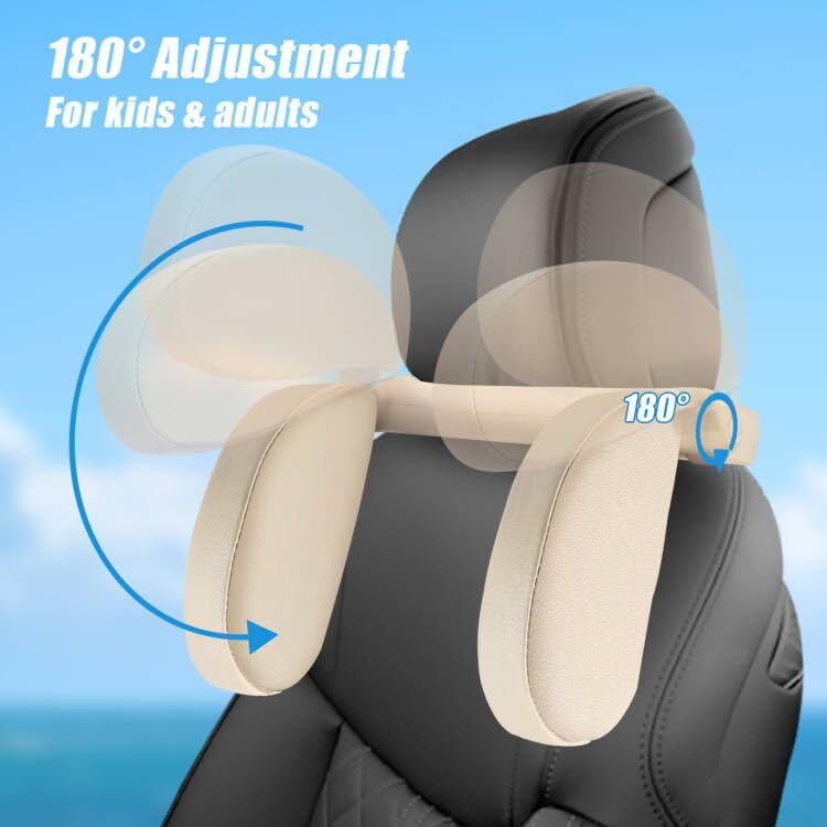 Comfortable Car Headrest Pillow for Neck & Shoulder Support - Travel Sleep Pillow for Kids, Adults & Seniors - Perfect for Long Road Trips & Airplane Travel
