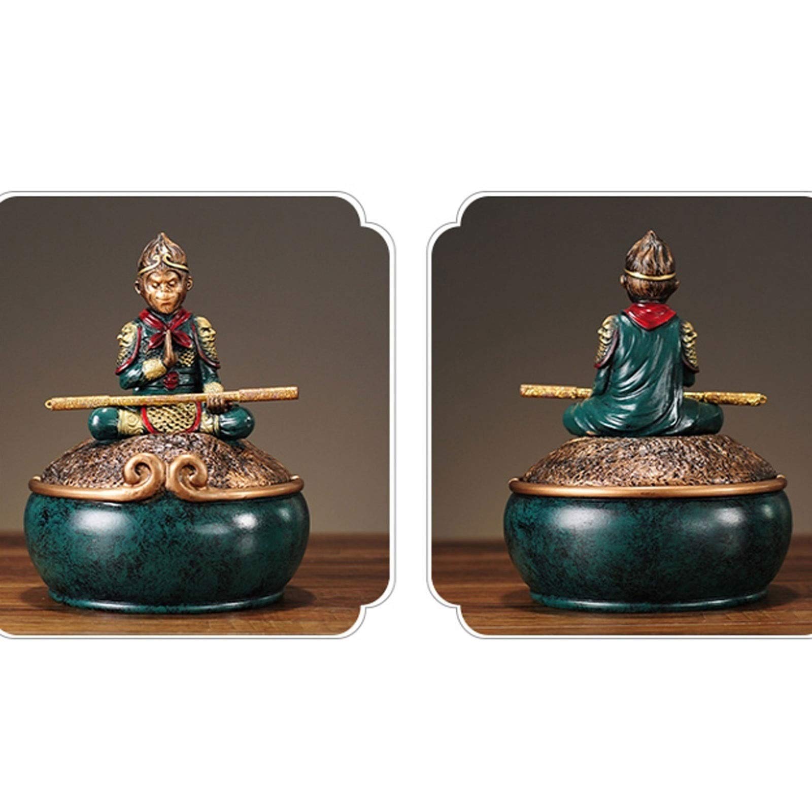Monkey King Resin Statue - Sun Wukong Figurine for Home & Office Decor, Housewarming Gift, Chinese Mythology Collectible - Perfect for Bookshelf, Desk & Living Room Display