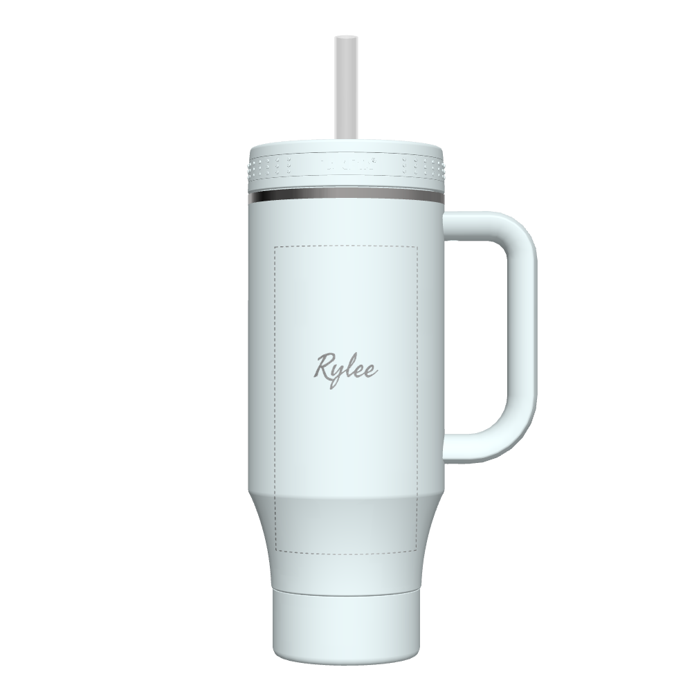 40 oz Customized Straw Tumbler with Handle - Insulated Stainless Steel Water Bottle for Travel, Gym & Outdoor Activities