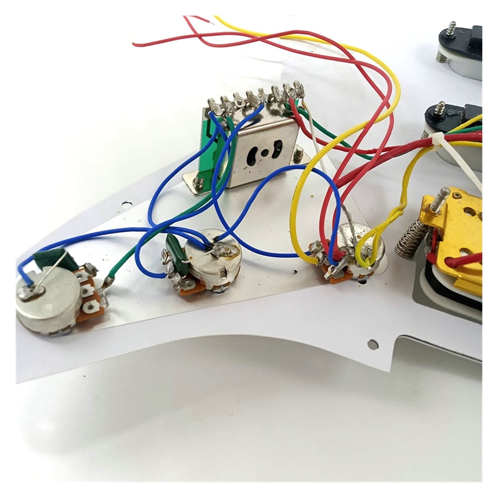 Electric Guitar Pickguard with Prewired SSH Pickups - 11 Hole White Scratchplate Assembly for Fender Stratocaster Style Guitars | Perfect for Upgrades, DIY Repairs & Professional Performances