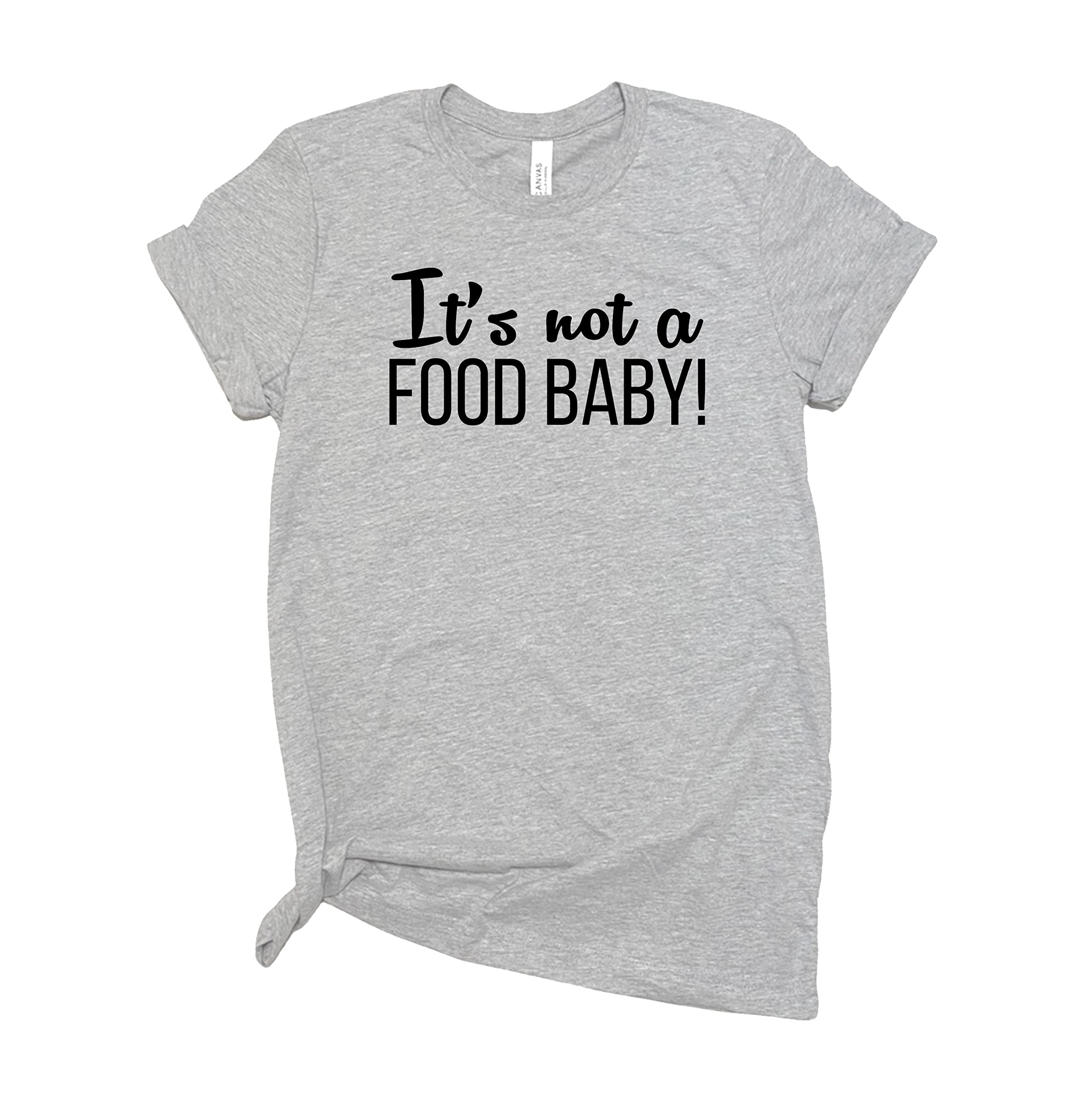 Pregnancy Announcement Shirt - Funny 'It's Not a Food Baby' T-Shirt for New Moms - Women's & Unisex Soft Cotton Tee in Heather Gray - Perfect for Gender Reveals, Maternity Photos & Baby Showers