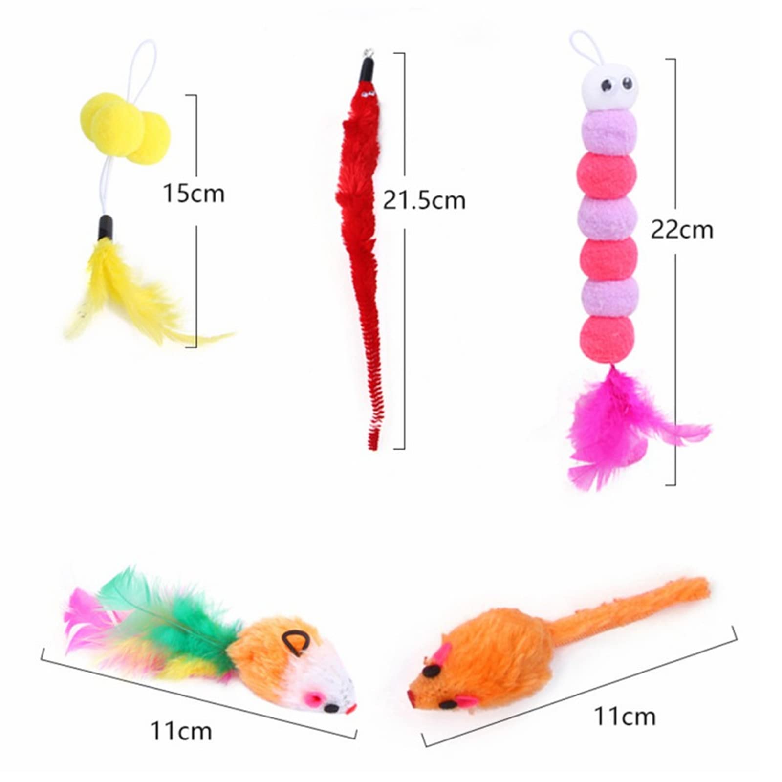 Interactive Cat Toys for Indoor Kittens - 6PCS Feather Toys with Retractable Stick, Hanging Door Attachment & Mouse Simulation - Perfect for Exercise, Jumping & Mental Stimulation (Great for Playtime, Training & Bonding with Your Feline Friend)