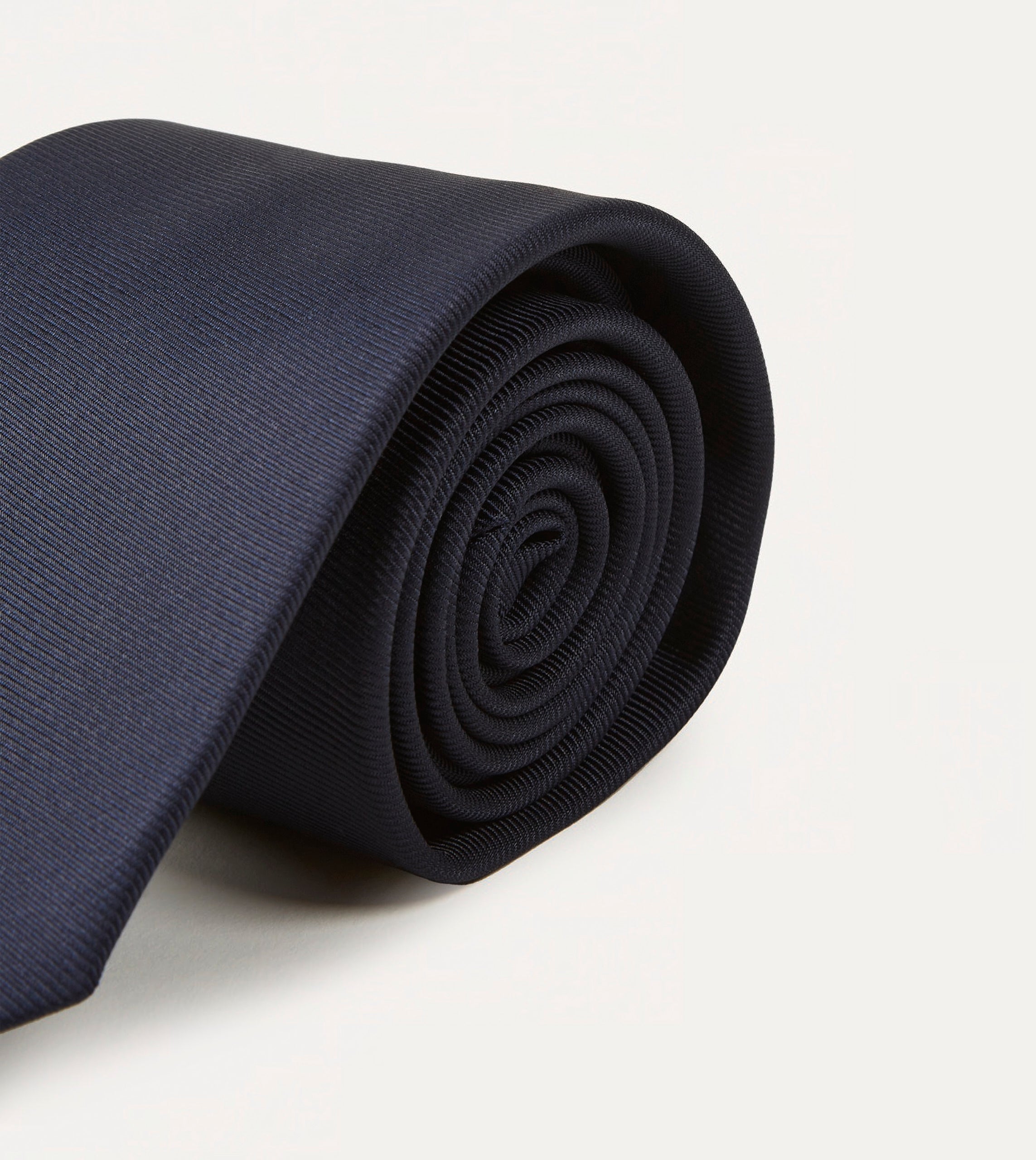 Premium Navy Blue Silk Twill Necktie with Tipped Design - Elegant Formal Tie for Business, Weddings & Special Occasions