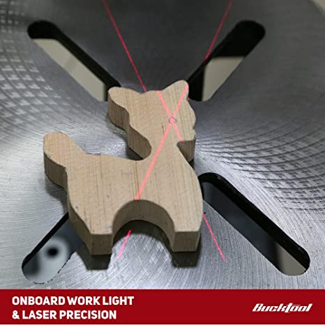 BUCKTOOL 12 Inch 6.2 Amp Professional Bench Drill Press with IIIA Laser & LED Work Light - Perfect for Woodworking, Metal Drilling & DIY Home Projects